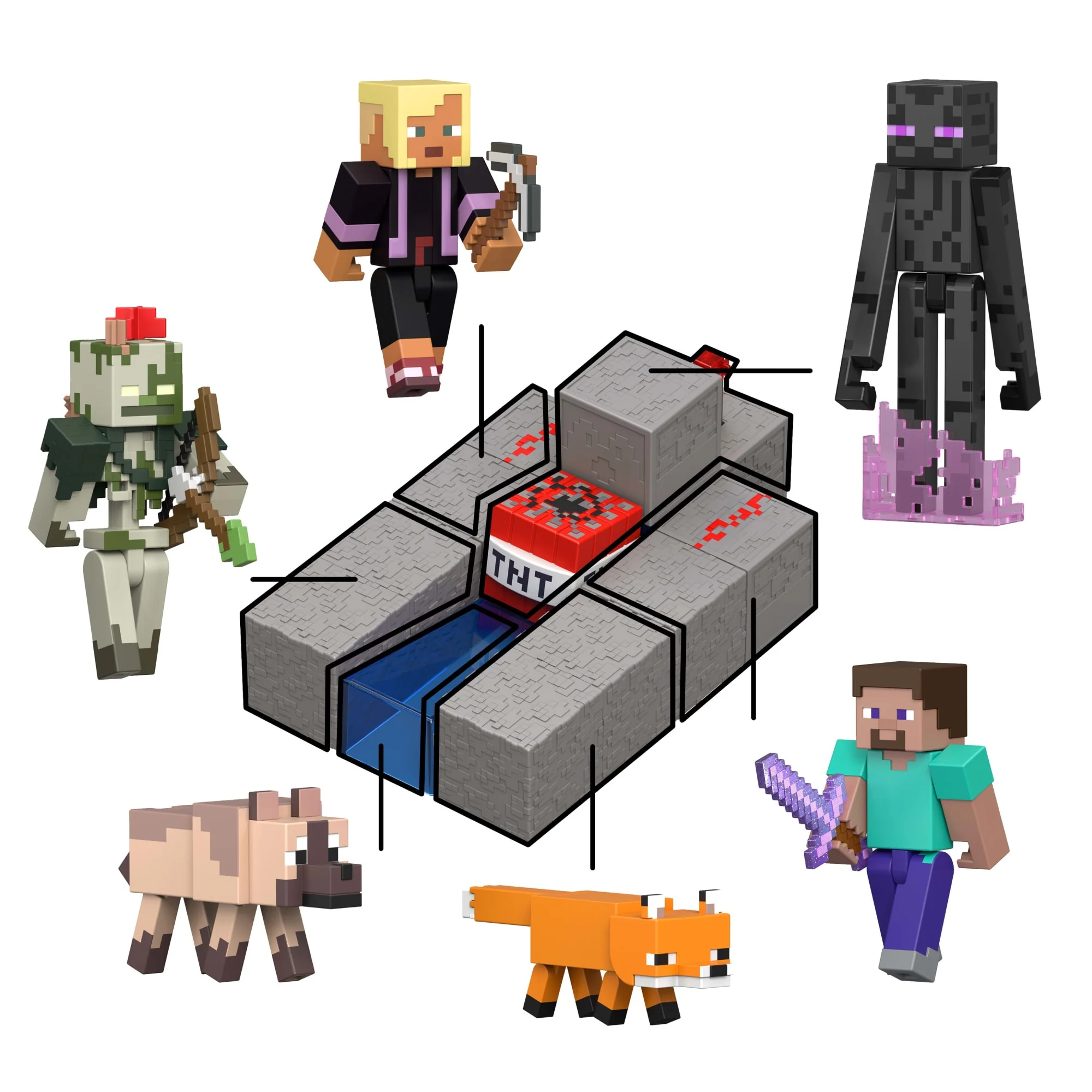Minecraft Enderman Actionfigur Mit Zubehör-Set, Spielzeug Zum Sammeln Mit Bauteil, Maßstabsgetreu, Ca. 8 Cm Groß - Image 2