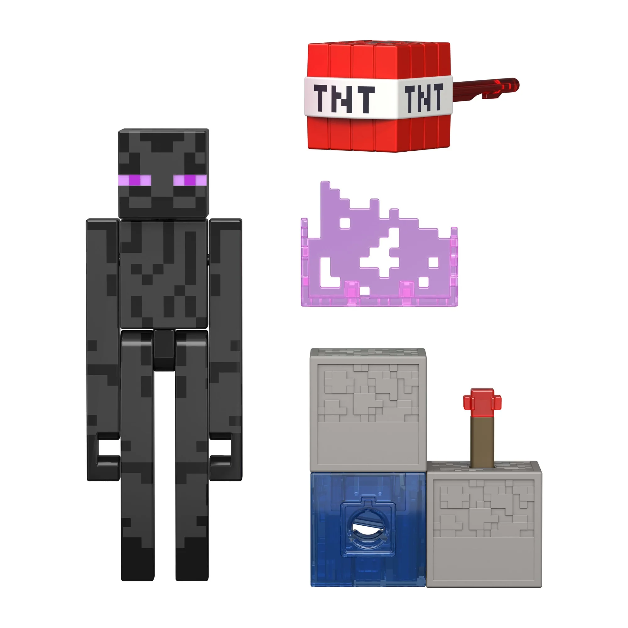 Minecraft Enderman Actionfigur Mit Zubehör-Set, Spielzeug Zum Sammeln Mit Bauteil, Maßstabsgetreu, Ca. 8 Cm Groß - Image 3