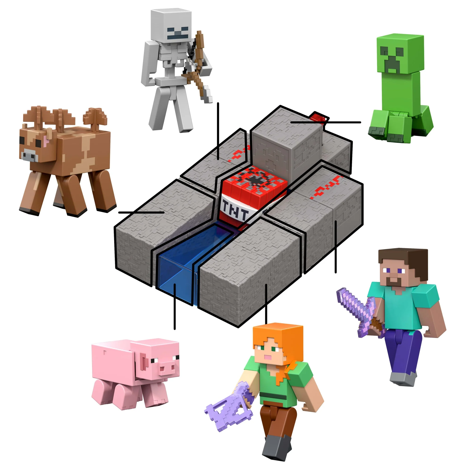 Minecraft Skelett-Actionfigur Und Zubehör-Set, Spielzeug Zum Sammeln Mit Bauteil, Maßstabsgetreu, Ca. 8 Cm Groß - Image 5