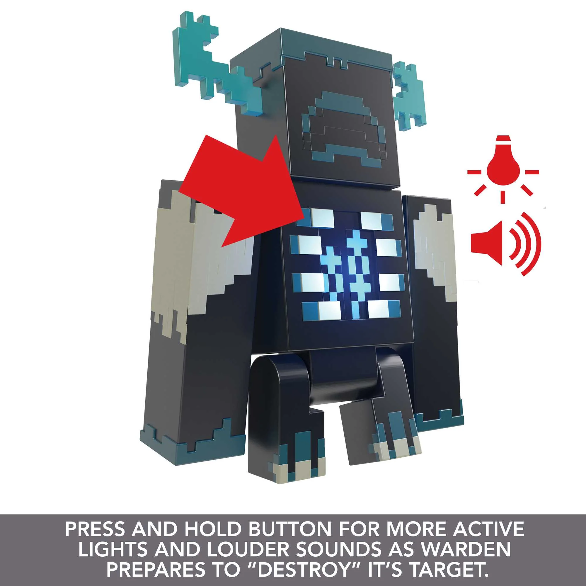 Minecraft Warden Action Figure Toy With Lights, Sounds And Accessories - Image 3