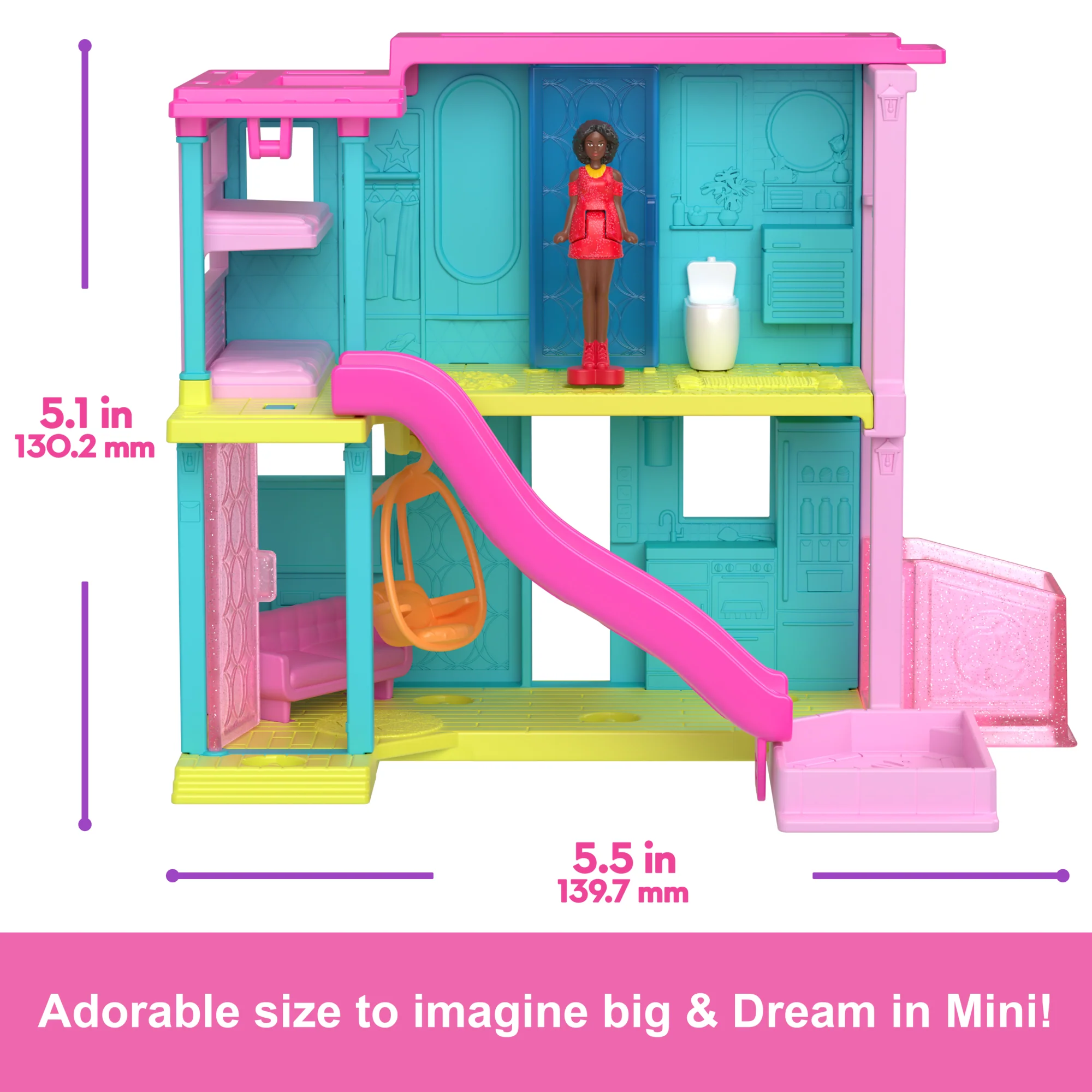 Barbie Mini Barbieland Doll House Playsets With 1.5-Inch Doll, Furniture & Accessories (Styles May Vary) - Image 4