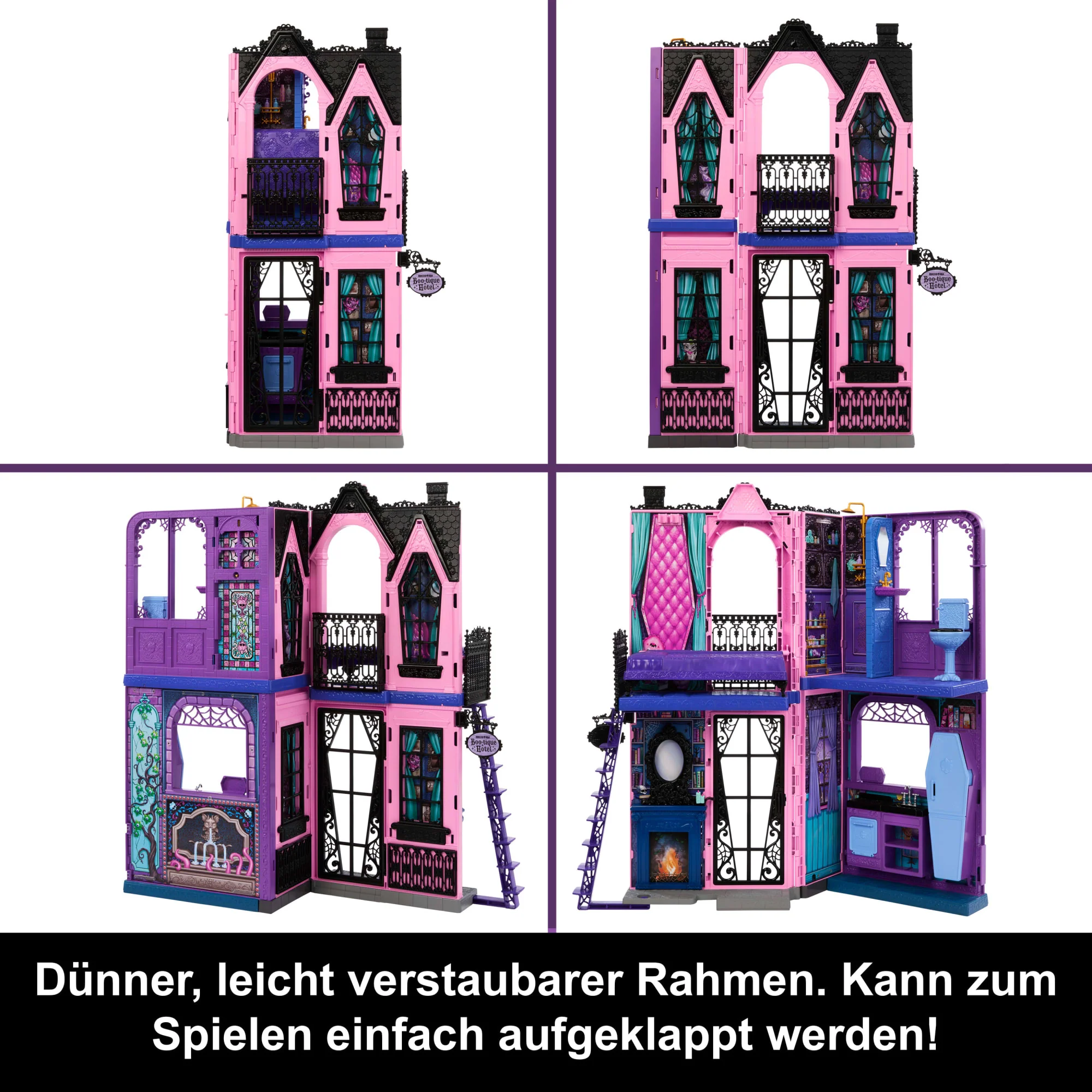 Monster High Buh-Tique Hotel Puppenhaus Mit Gruseligen Überraschungen in Jedem Raum Und Mehr Als 13 Zubehörteilen - Image 5