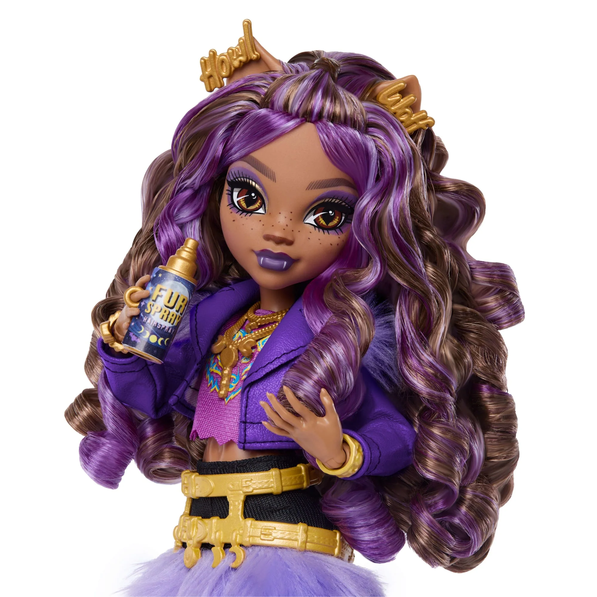 Monster High Clawdeen Wolf Fashion Doll in Furry Skirt With Pet Crescent And 7 Accessories - Image 2