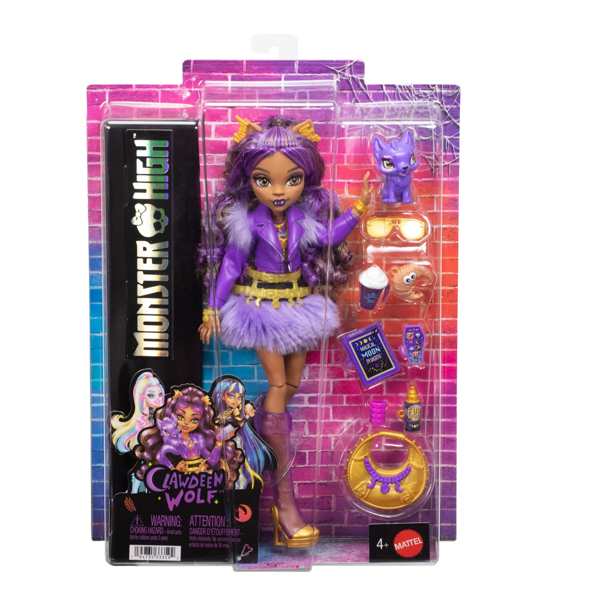 Monster High Clawdeen Wolf Fashion Doll in Furry Skirt With Pet Crescent And 7 Accessories - Image 6