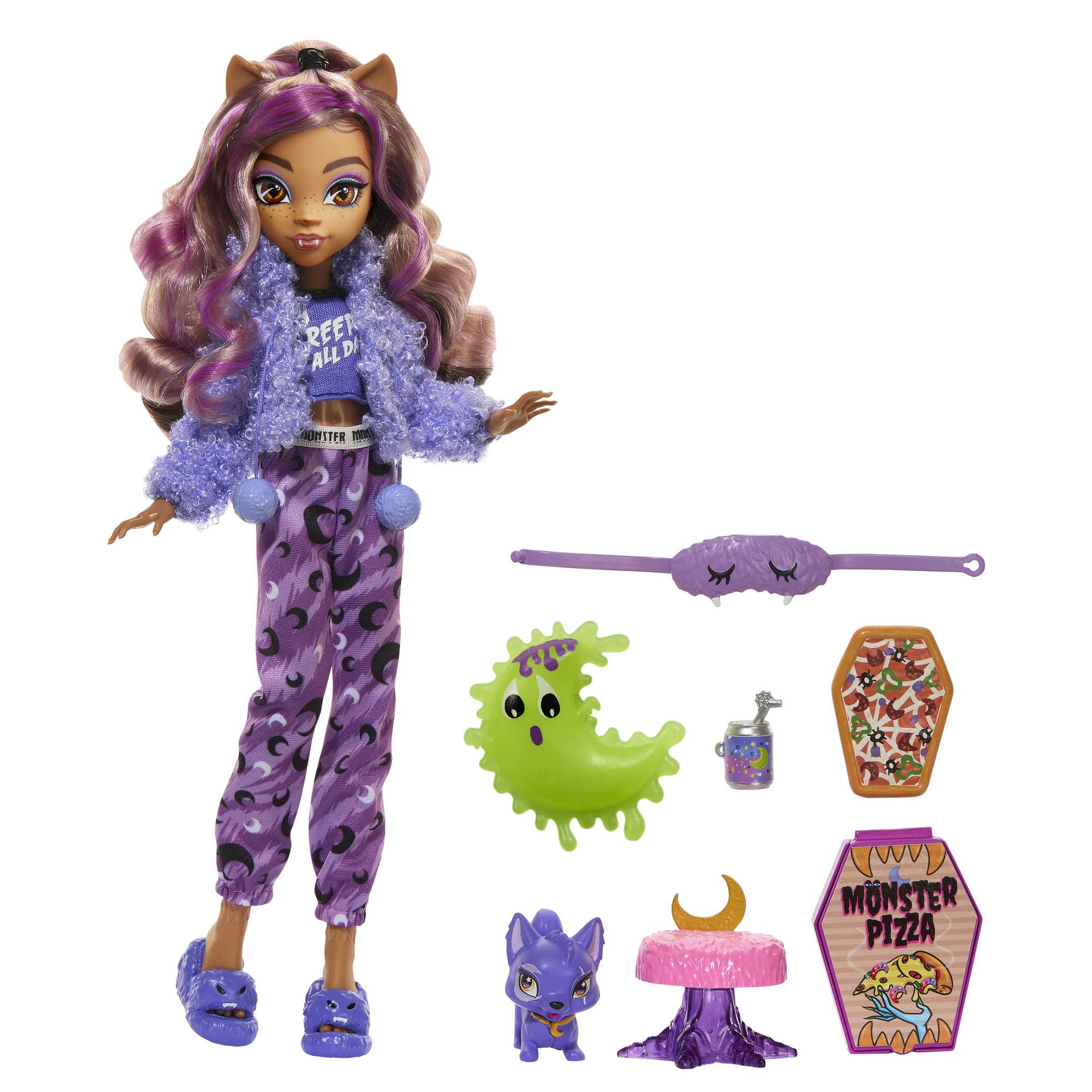 Monster High-Coffret Soirée Pyjama Clawdeen Wolf-Poupée Et Accessoires - Image 4