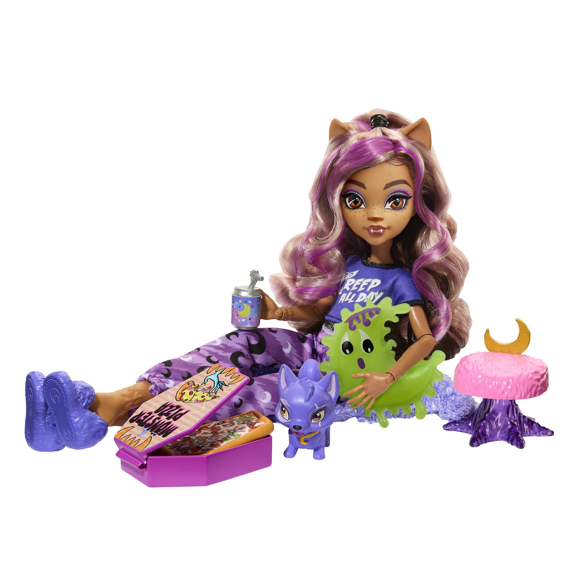 Monster High-Coffret Soirée Pyjama Clawdeen Wolf-Poupée Et Accessoires - Image 5