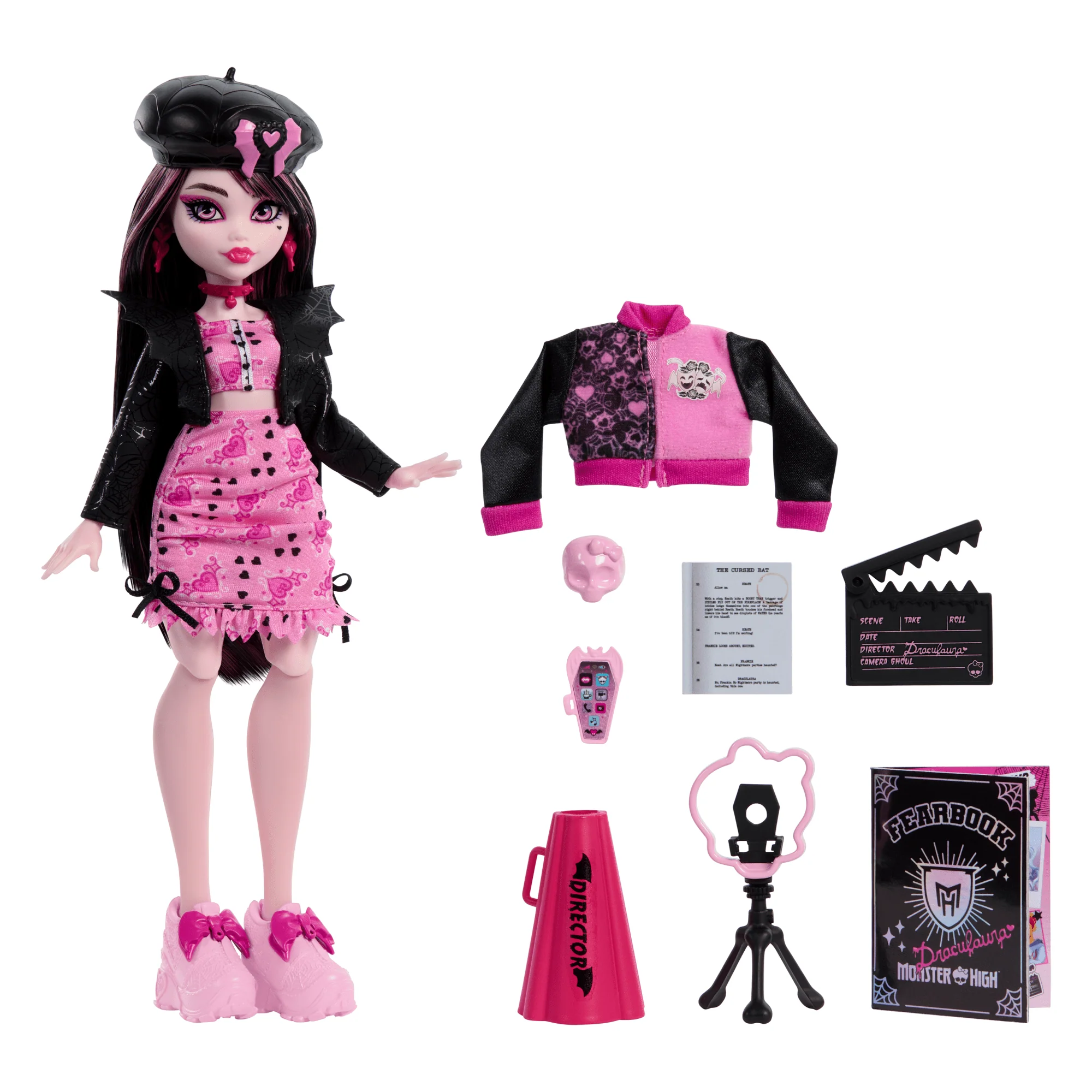 Muñeca De Moda Draculaura Diario Monstruoso De Monster High Con Chaqueta, Anuario Y Accesorios Del Club De Cine - Image 2