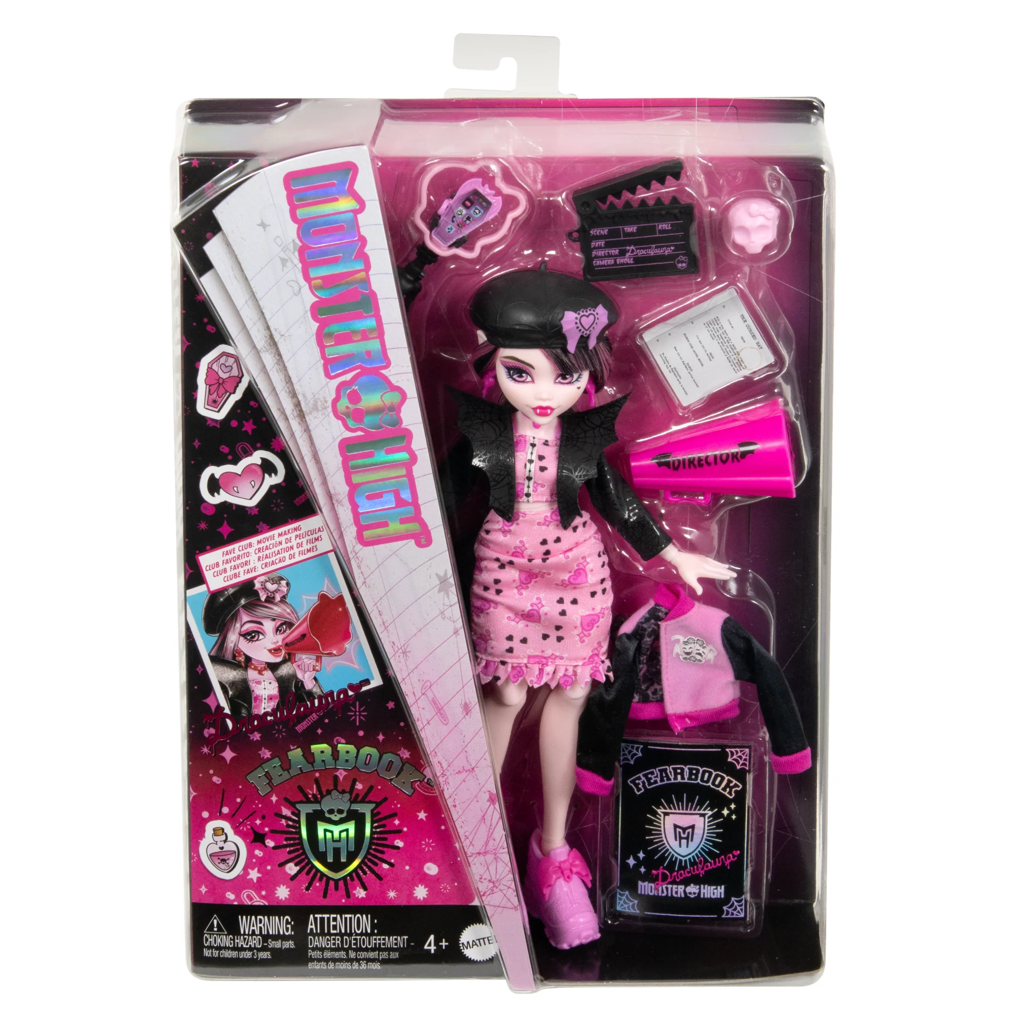 Muñeca De Moda Draculaura Diario Monstruoso De Monster High Con Chaqueta, Anuario Y Accesorios Del Club De Cine - Image 6