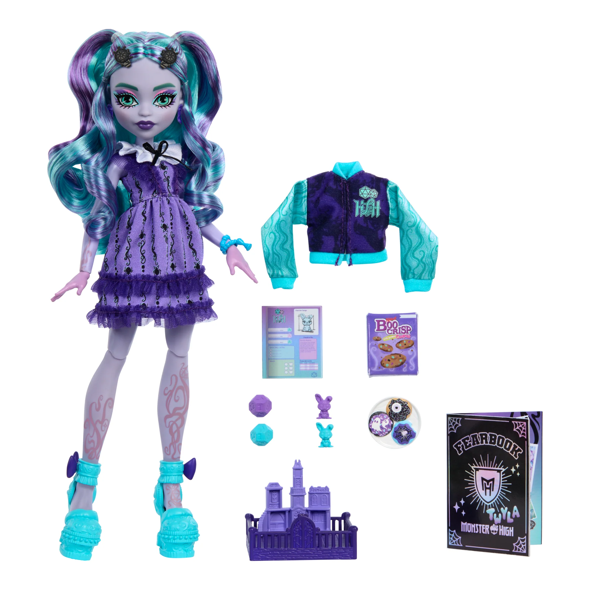 Muñeca De Moda Twyla Y Diario Monstruoso De Monster High Con Accesorios De Chaqueta Universitaria, Anuario Y Juegos - Image 2
