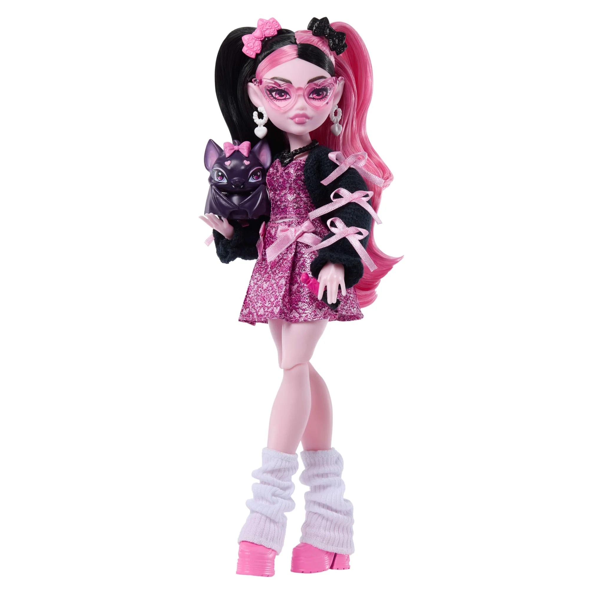 Monster High Draculaura Fashion Doll in Bow Dress With Pet Bat Count Fabulous And 7 Accessories - Image 4