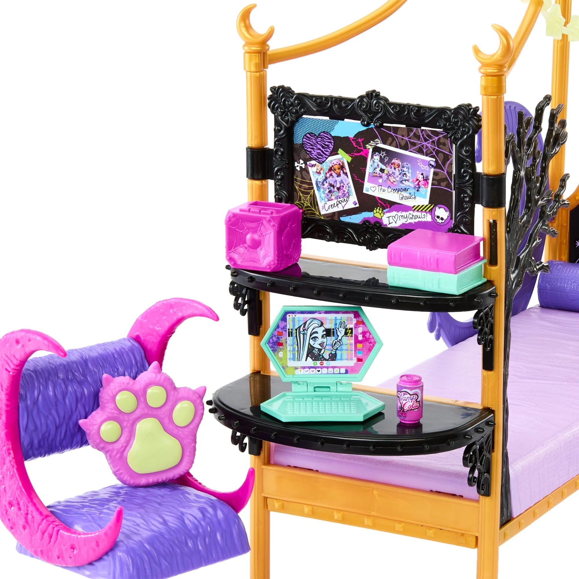 Muñecas Draculaura Y Clawdeen Wolf De Monster High Con Conjunto De Juego De Dormitorio - Image 4