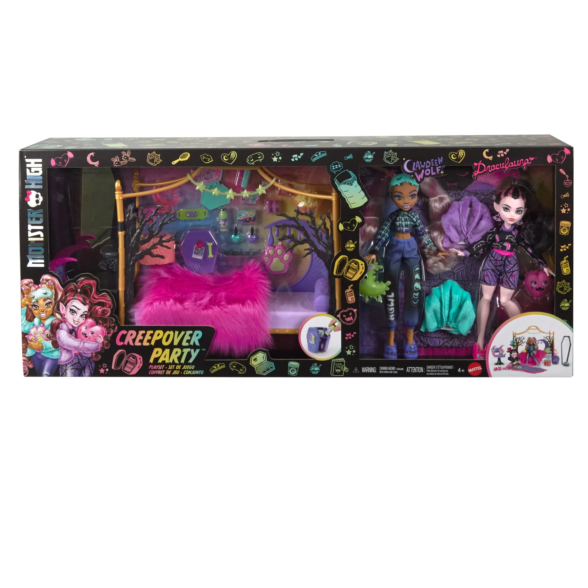 Muñecas Draculaura Y Clawdeen Wolf De Monster High Con Conjunto De Juego De Dormitorio - Image 6