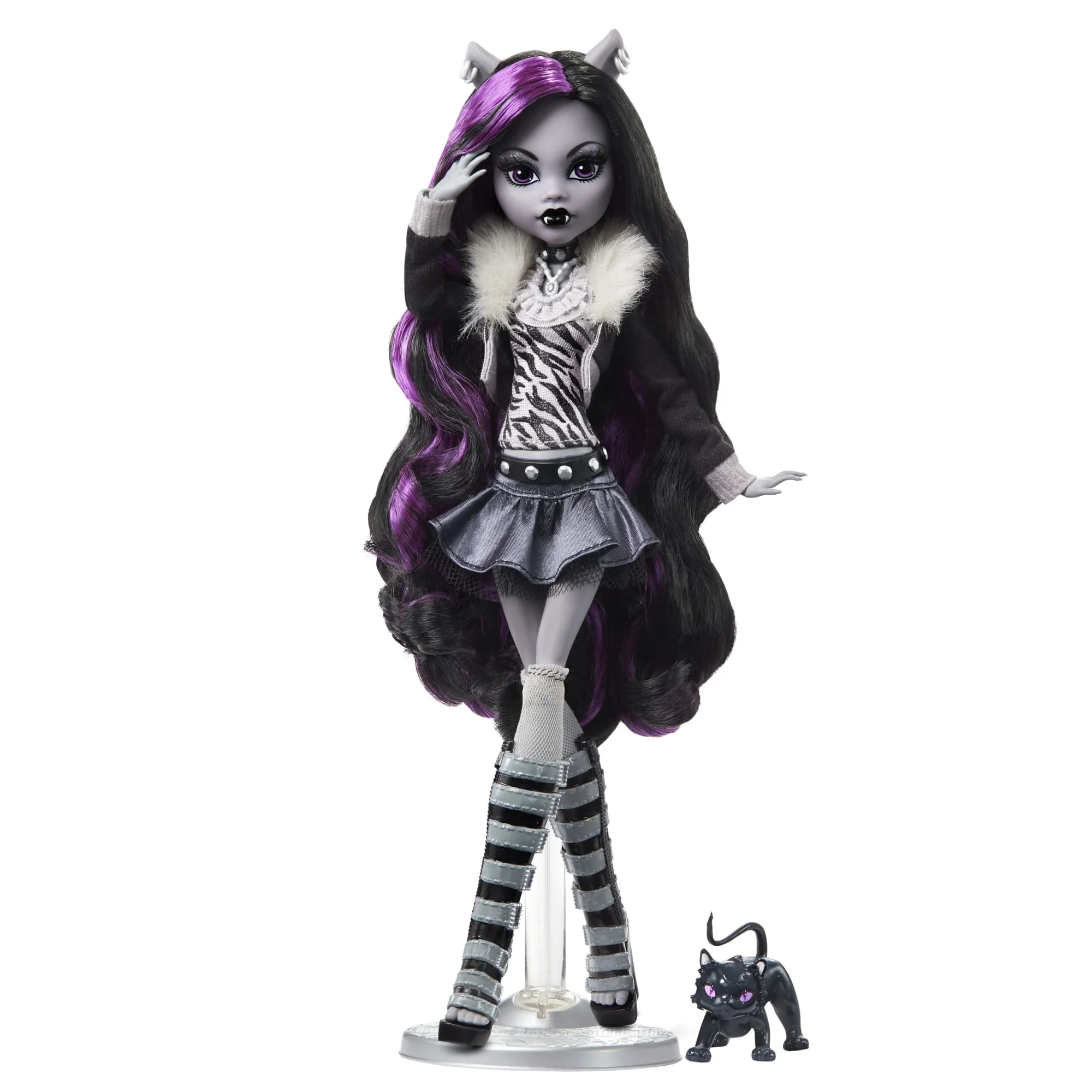 Muñeca Clawdeen Wolf De Monster High En Blanco Y Negro Con Pósteres - Image 2