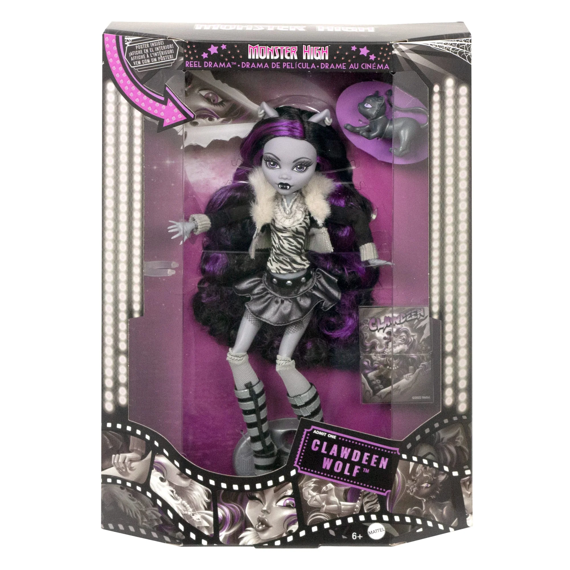 Muñeca Clawdeen Wolf De Monster High En Blanco Y Negro Con Pósteres - Image 6