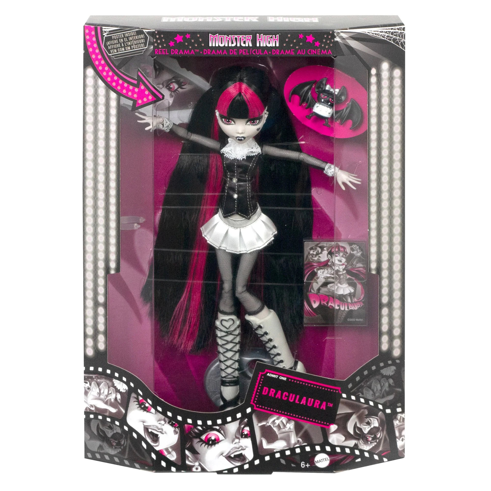 Muñeca Draculaura De Monster High En Blanco Y Negro Con Pósteres - Image 6