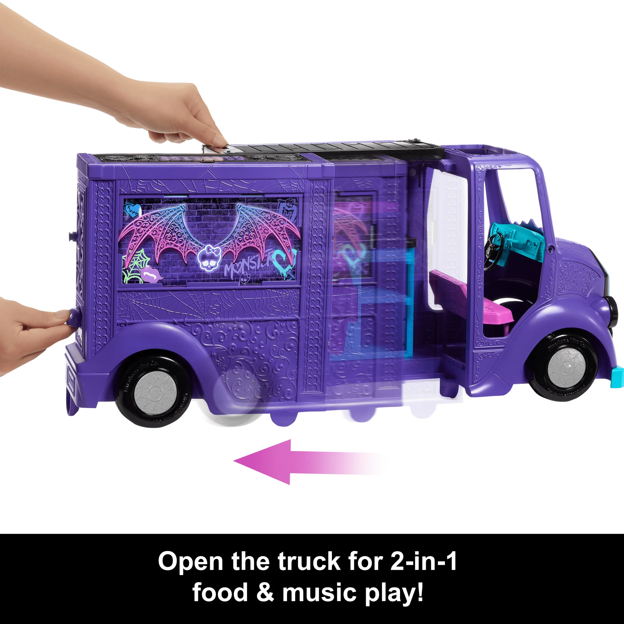 Monster High Draculaura Doll And Fangtastic Rockin’ Food Truck Playset With 13+ Themed Accessoriescessories - Image 2
