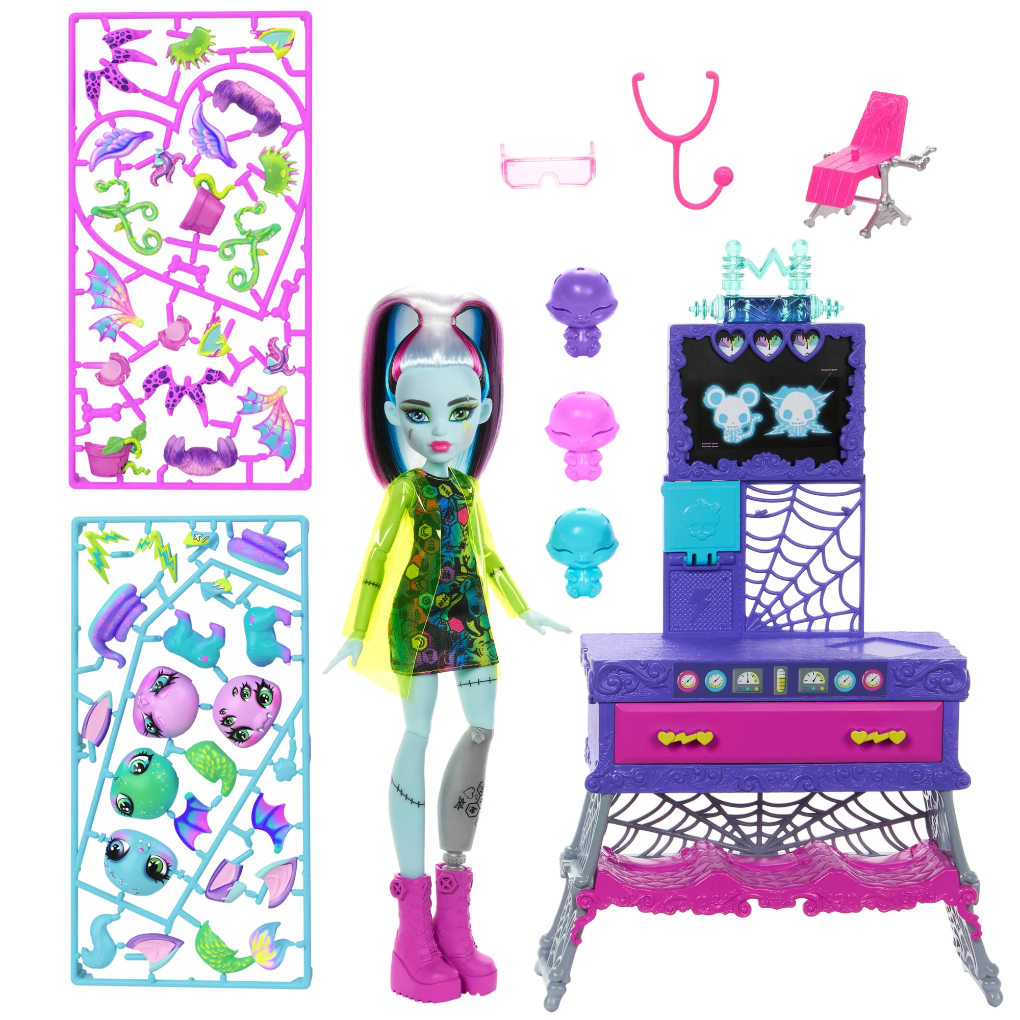 Monster High Frankie Stein Il Laboratorio Dei Cuccioli, Playset Con Bambola E Oltre 30 Accessori Per Innumerevoli Combinazioni Di Cuccioli - Image 5