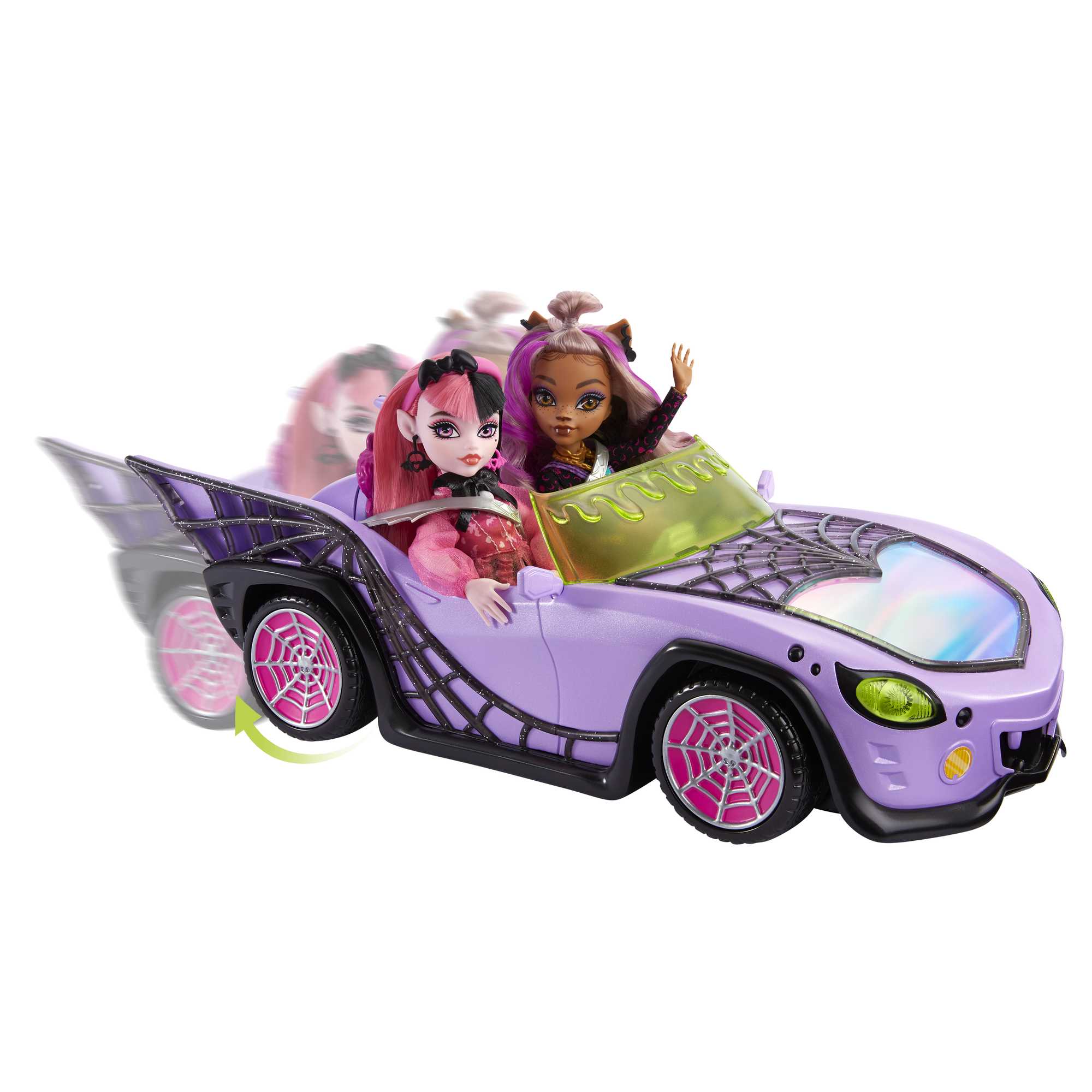 Coche De Juguete De Monster High, Ghoul Mobile Con Accesorios, Mascota Y Nevera - Image 5