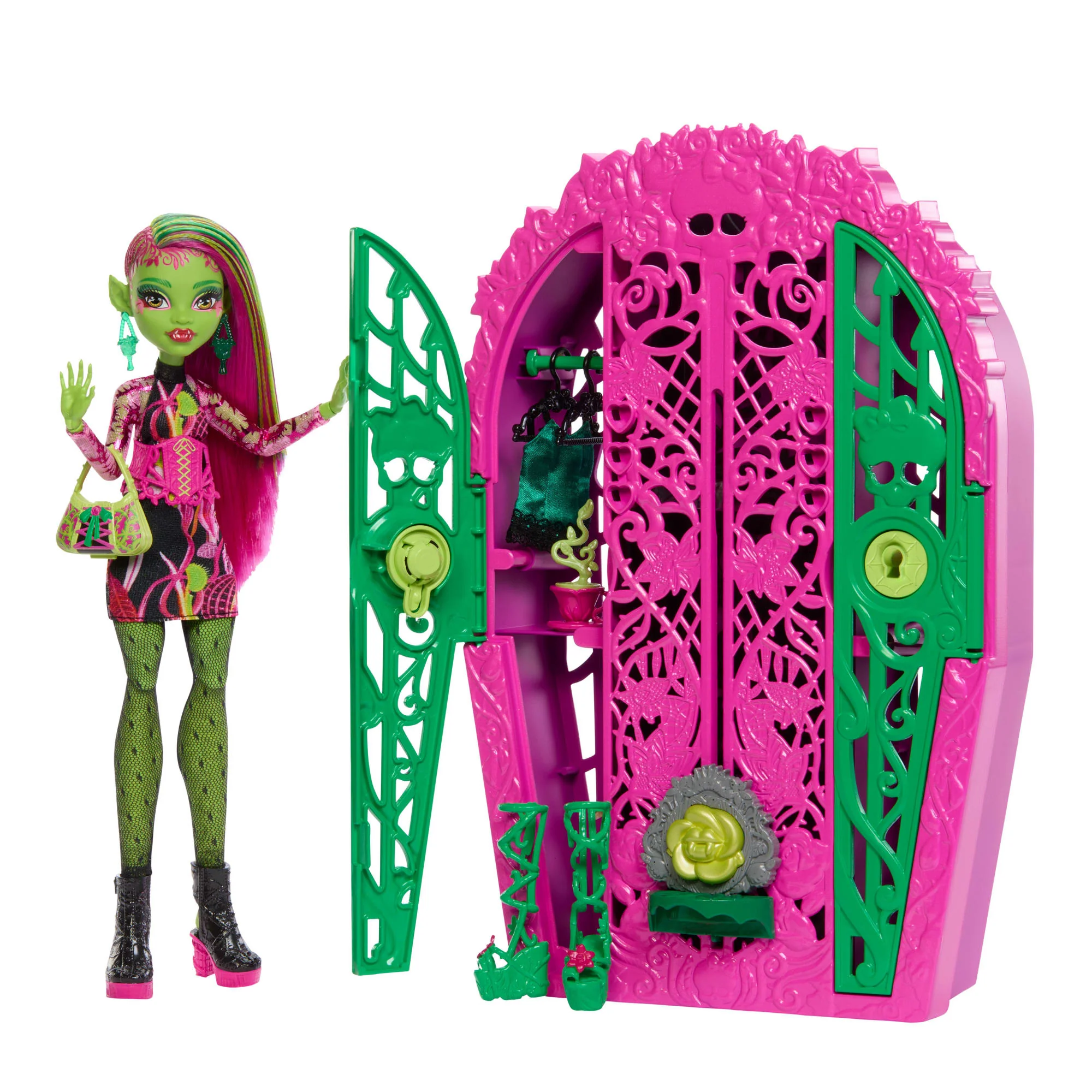 Monster High Gizemli Arkadaşlar Gizemli Bahçe Oyun Seti, Venus Mcflytrap Bebek, 19'Dan Fazla Sürpriz