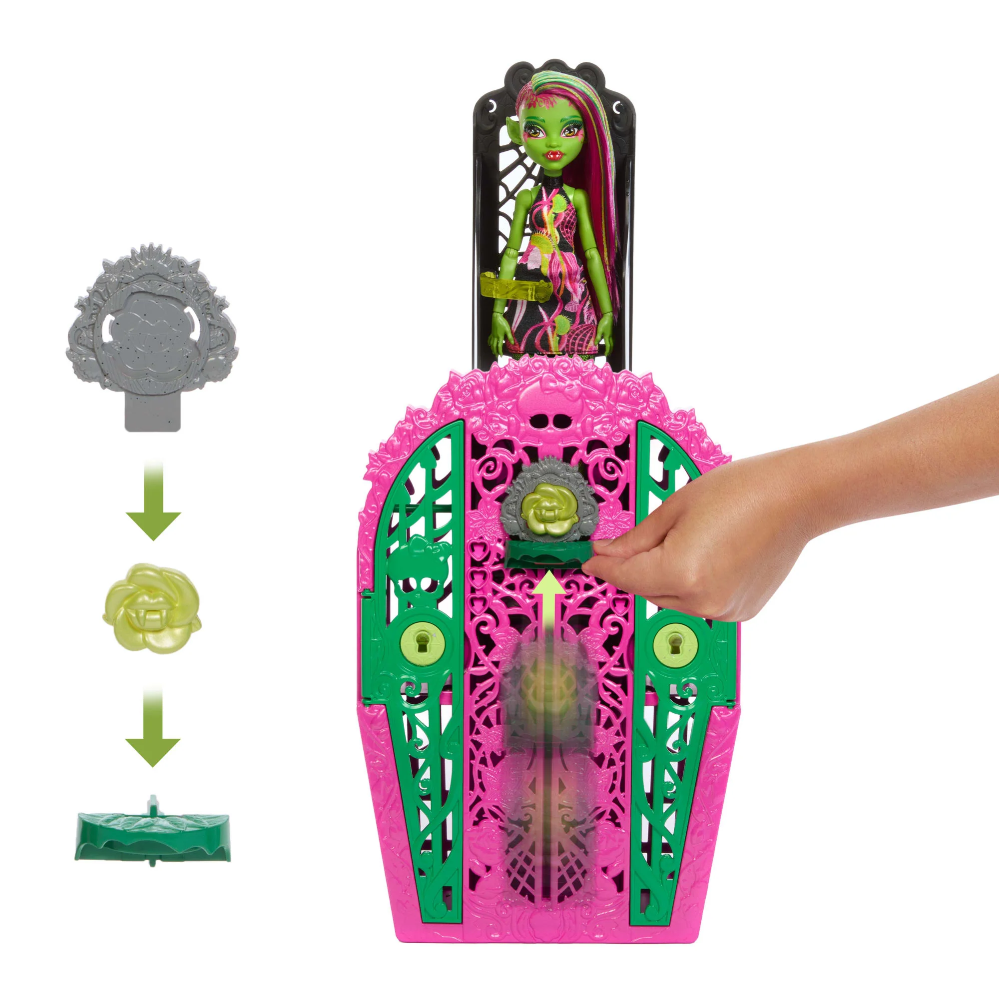 Monster High Gizemli Arkadaşlar Gizemli Bahçe Oyun Seti, Venus Mcflytrap Bebek, 19'Dan Fazla Sürpriz - Image 5