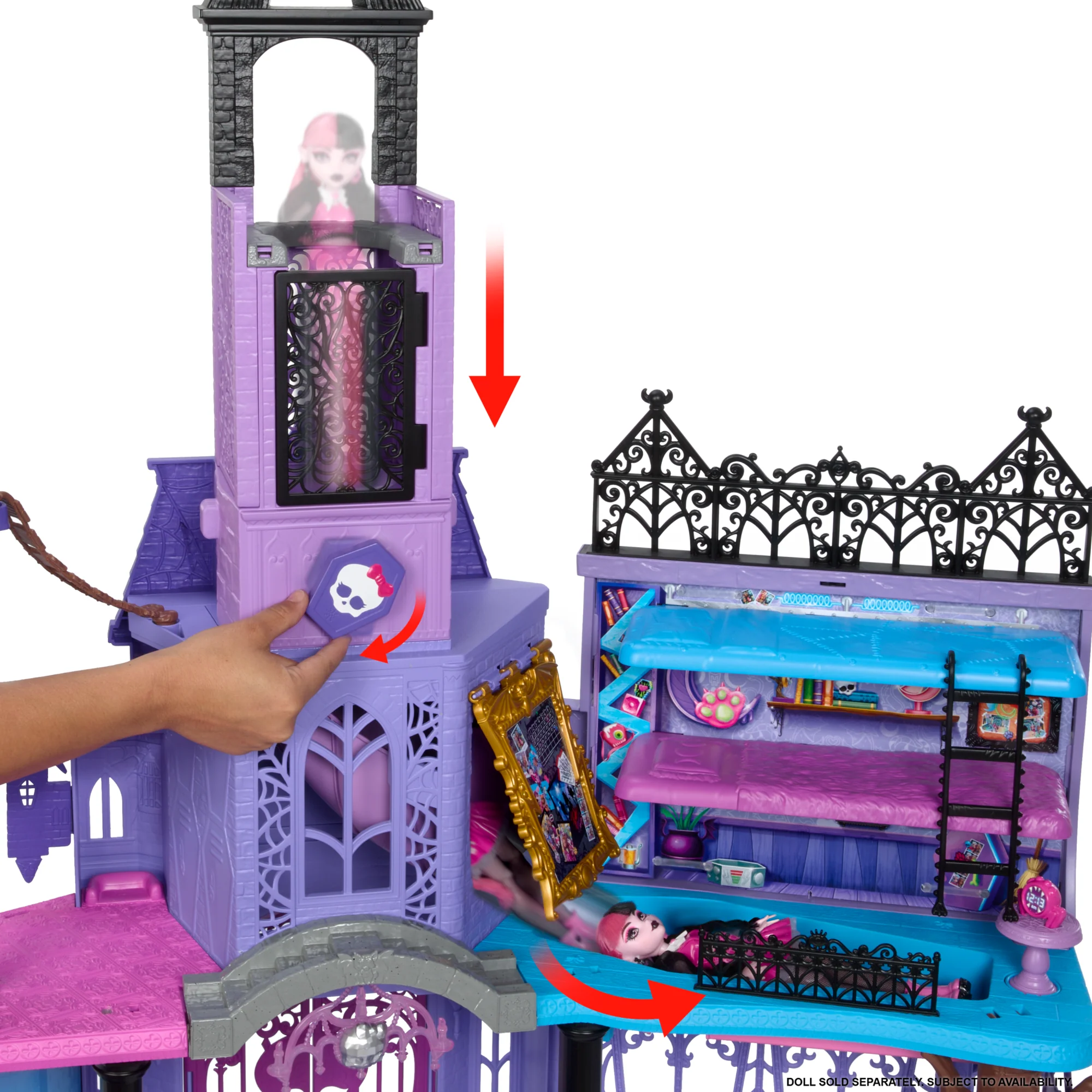 Monster High Haunted High School-Puppenhaus Mit 35+ Möbel- Und Zubehörteilen - Image 3