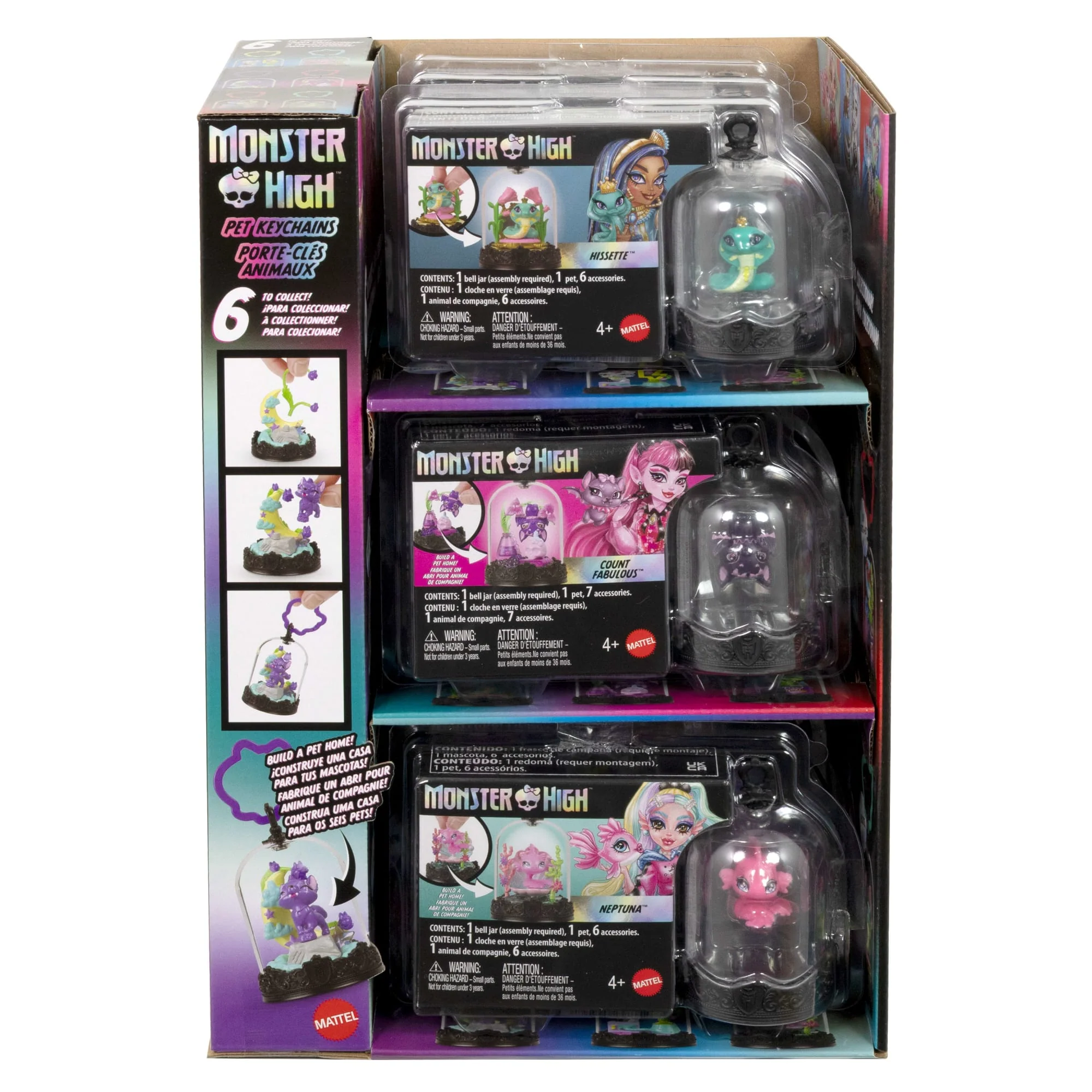 Monster High Haustier-Schlüsselanhänger, Tierfiguren Mit Zubehör Und Zusammenbaubarem Terrarium - Image 6