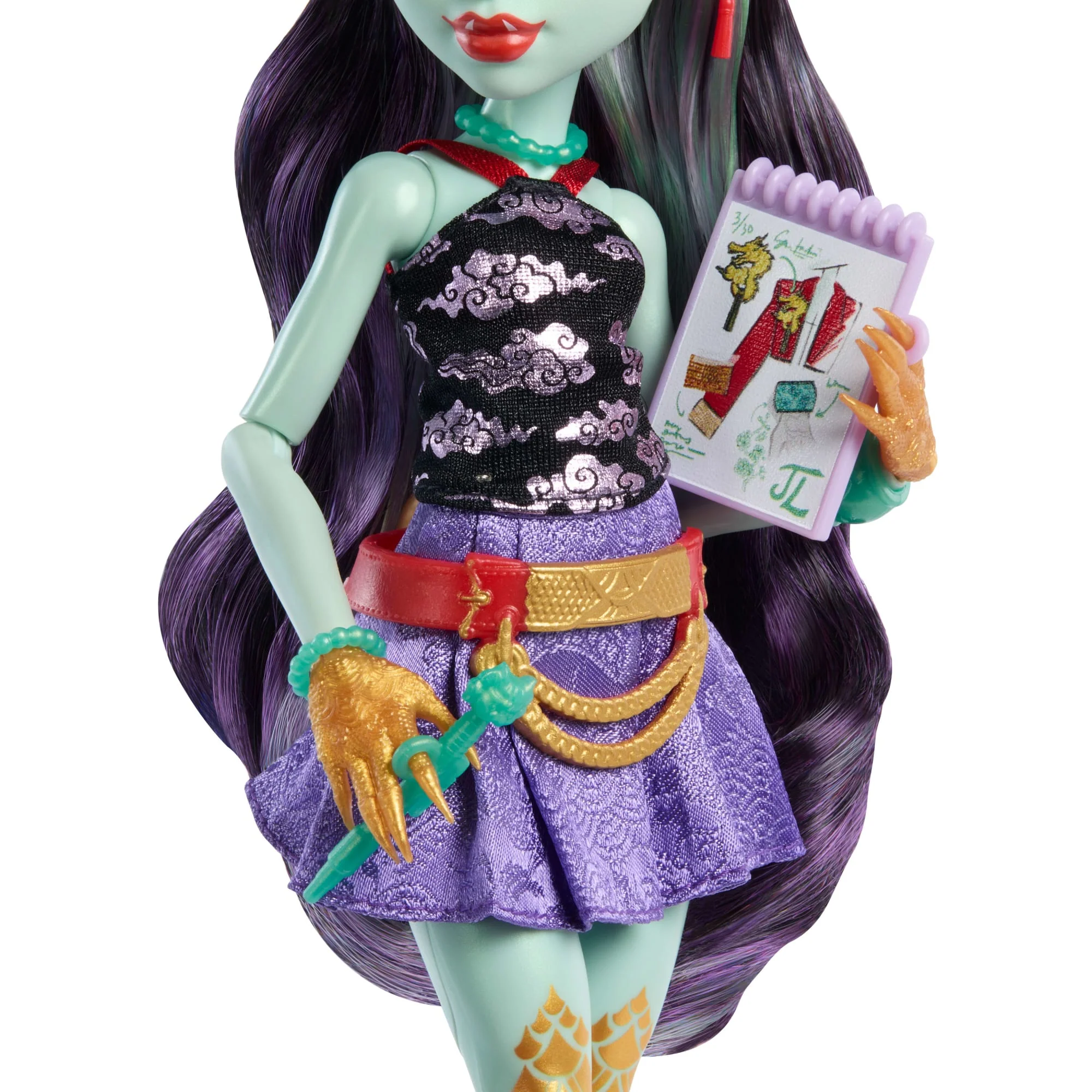 Monster High Jinafire Long, Modepop Met Hondje Cloudy 'Yun Yun' En 7 Accessoires - Image 4