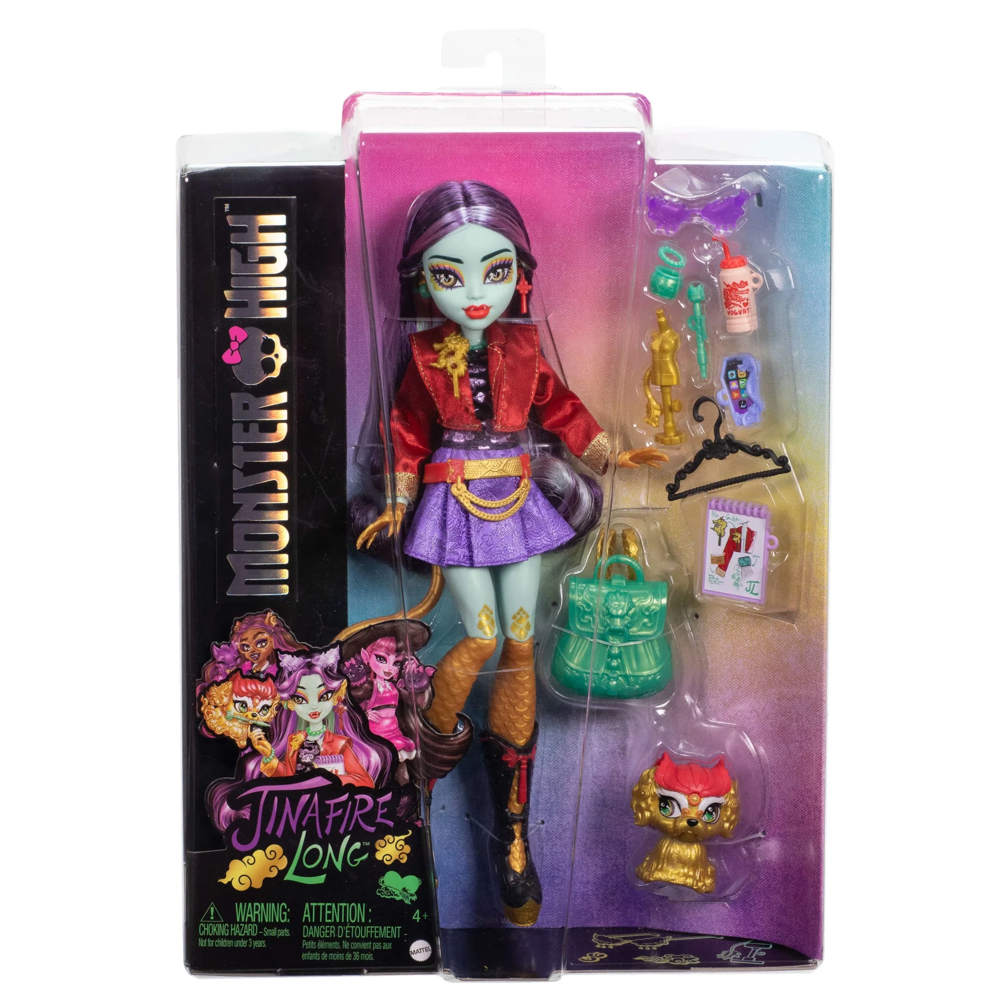 Monster High Jinafire Long, Modepop Met Hondje Cloudy 'Yun Yun' En 7 Accessoires - Image 6