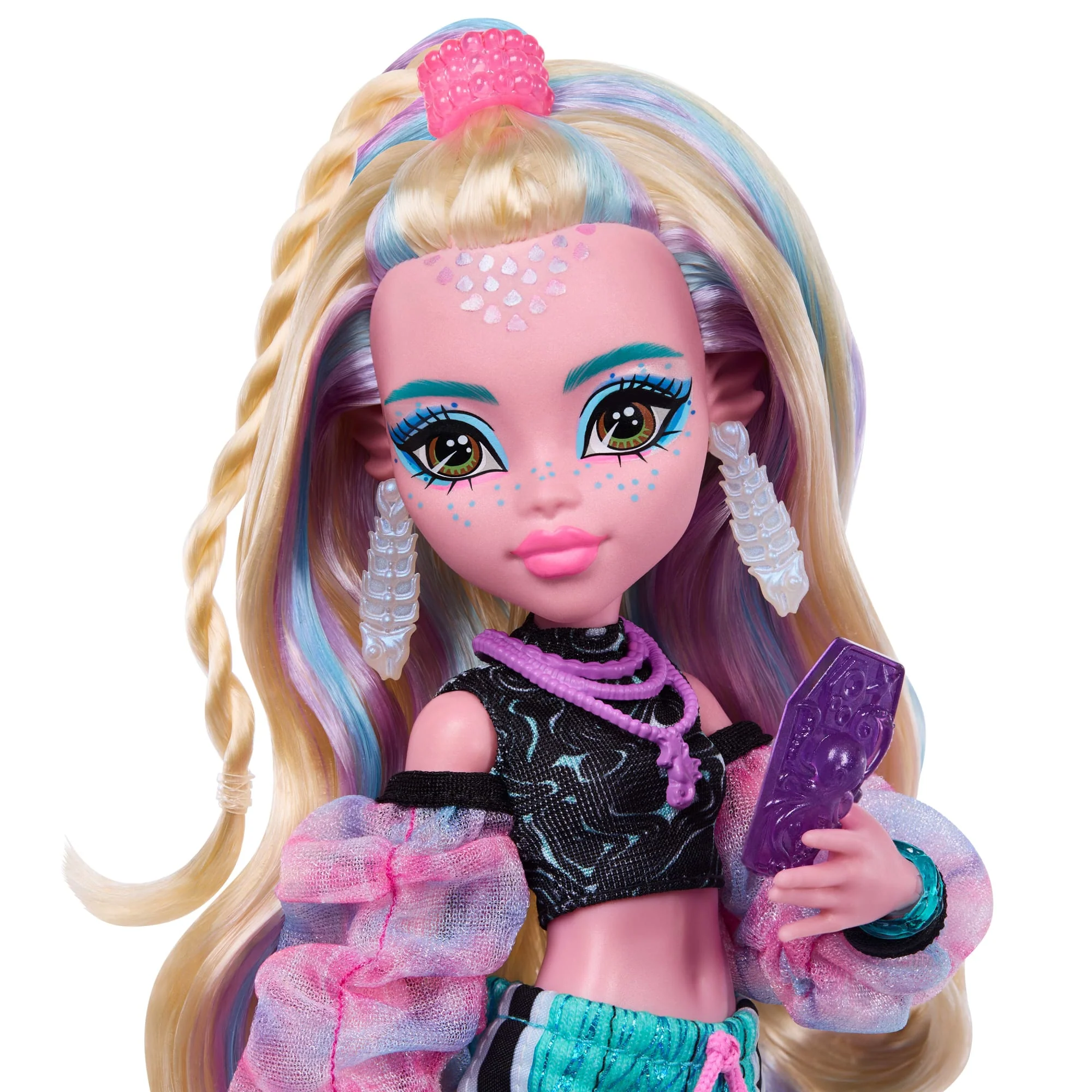 Muñeca Lagoona Blue De Monster High Con Falda Larga, Mascota Neptuna Y 7 Accesorios - Image 2
