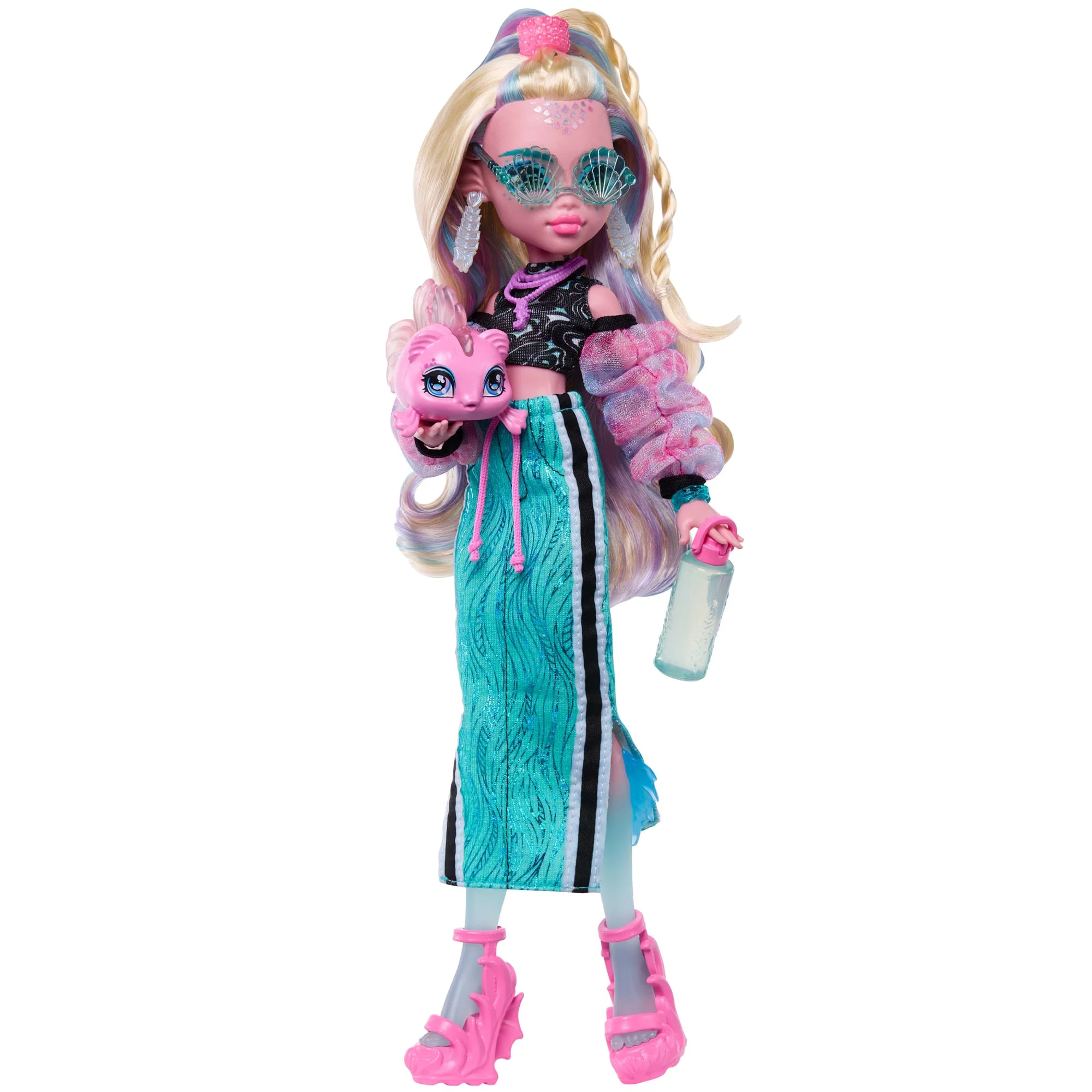 Monster High Lagoona Blue, Modepop in Lange Rok Met Dierenvriendje Neptuna En 7 Accessoires - Image 3