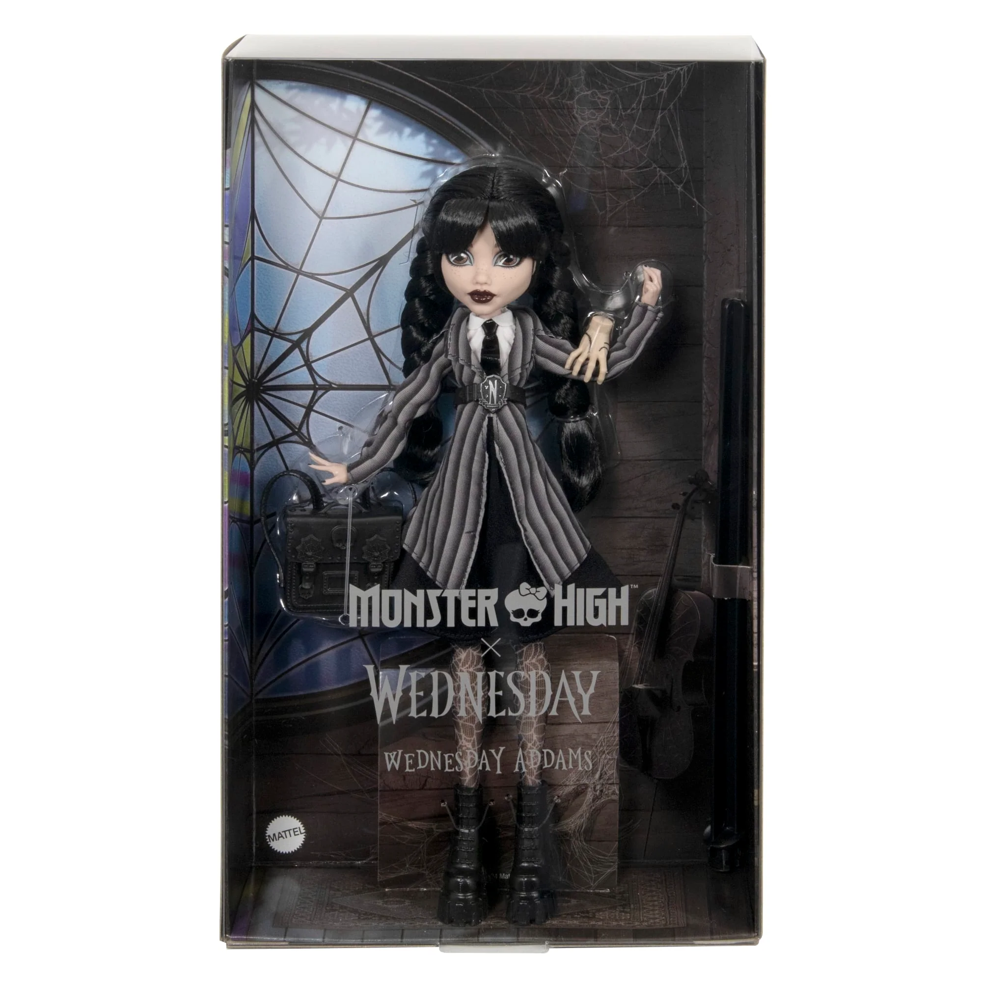 Monster High Mercoledì Bambola Da Collezione, Mercoledì Addams In Uniforme Nevermore Academy Con Mano - Image 6