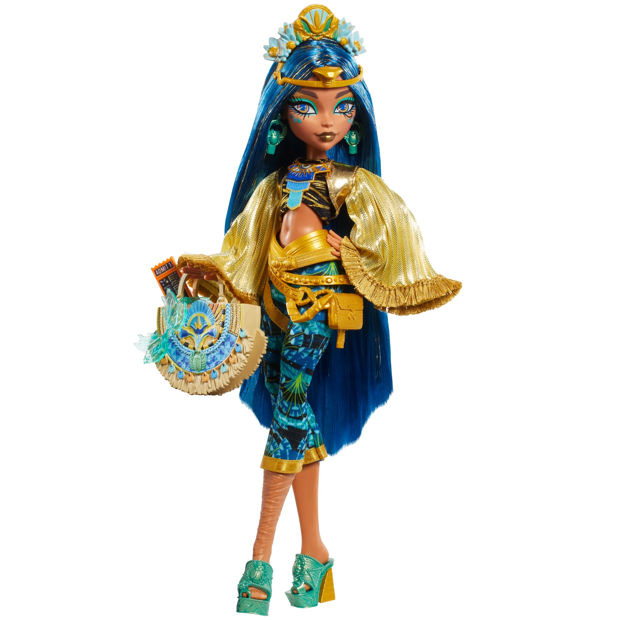 Monster High Monster Fest Cleo De Nile, Bambola Alla Moda Con Outfit Da Festival, Poster Della Band E Accessori