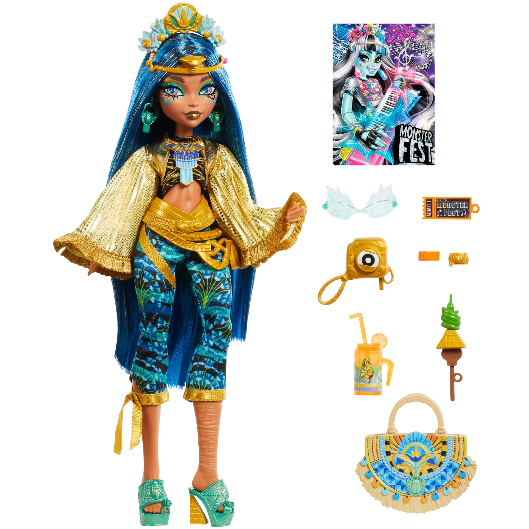 Monster High Monster Fest Cleo De Nile Fashion Doll With Festival Outfit, Band Poster And Accessories - Image 5