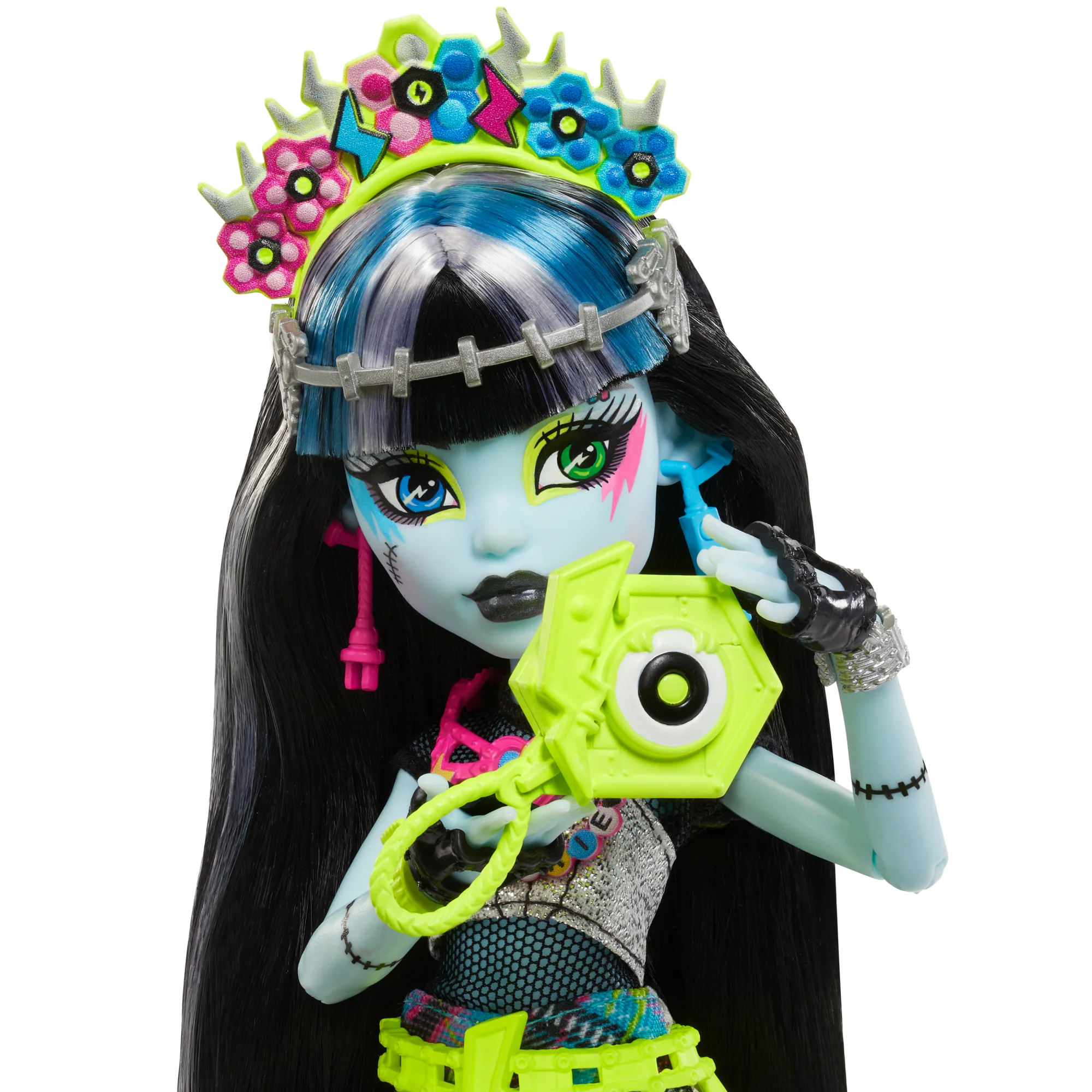 Monster High Monster Fest Frankie Stein, Bambola Alla Moda Con Outfit Da Festival, Poster Della Band E Accessori - Image 3