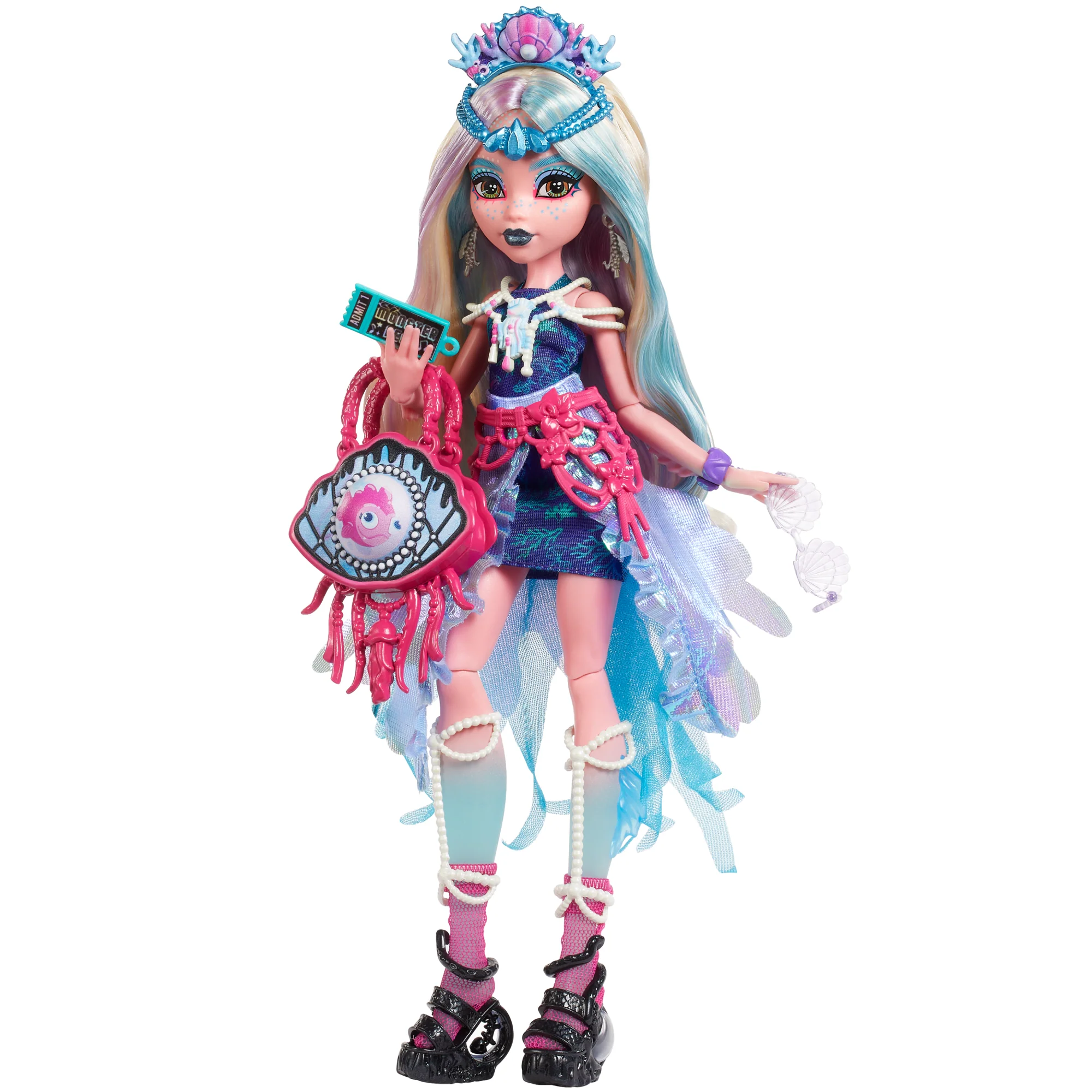 Monster High Monster Fest Lagoona Blue, Bambola Alla Moda Con Outfit Da Festival, Poster Della Band E Accessori