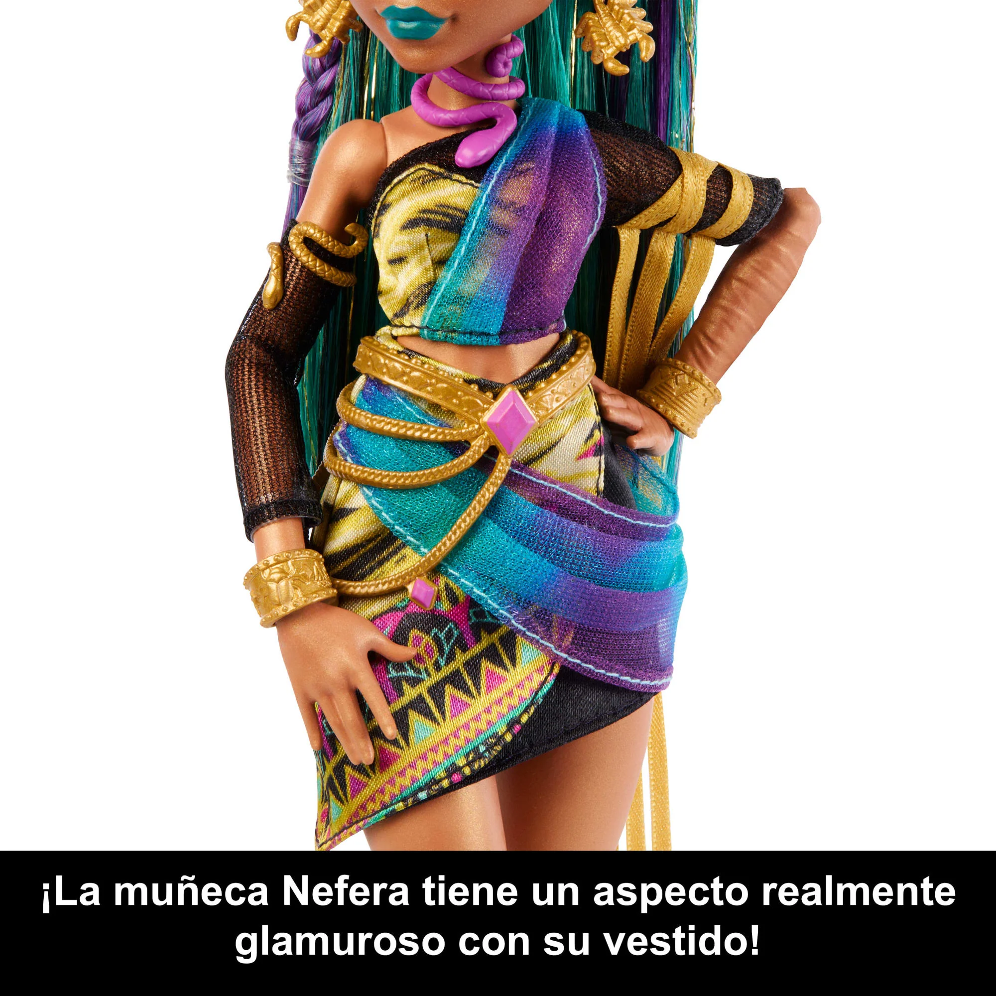 Muñeca Nefera De Nile De Monster High Con Escarabajo Mascota Lavish Y 7 Accesorios Como Un Bolso Y Comida - Image 3