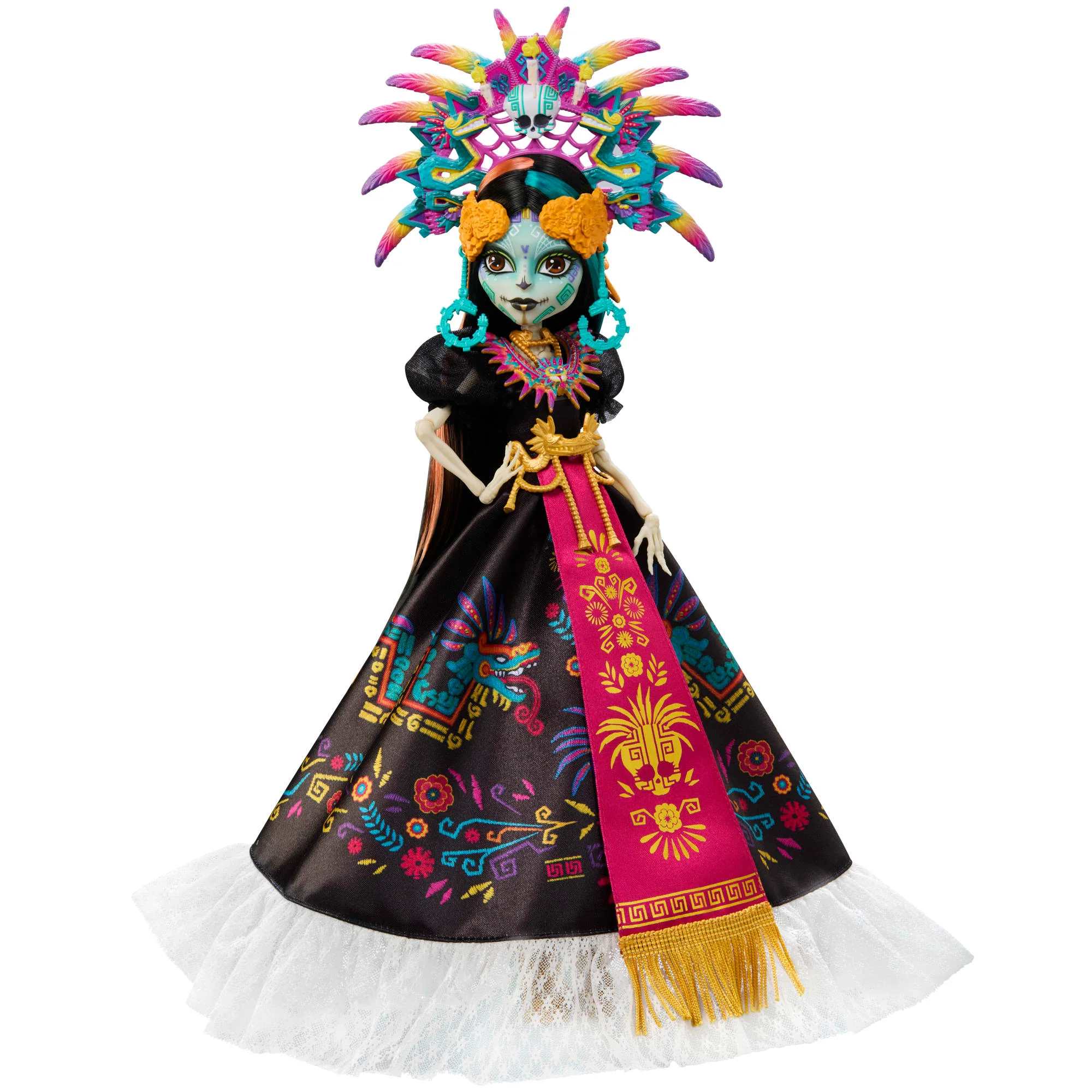 Monster High-Poupée Skelita Calaveras Día De Muertos 2025-Robe Aztèque - Image 4