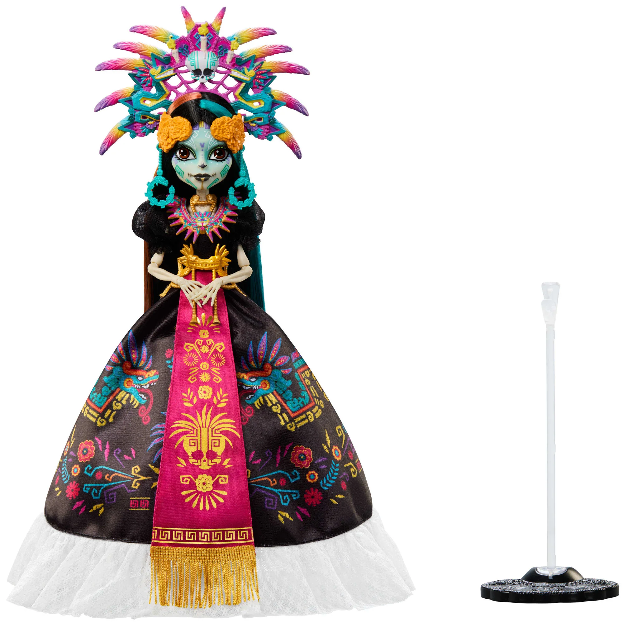 Monster High-Poupée Skelita Calaveras Día De Muertos 2025-Robe Aztèque - Image 5