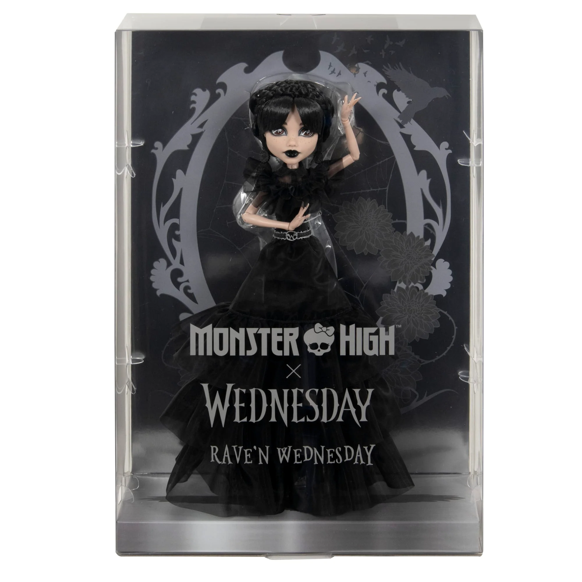 Monster High Wednesday Collectible Doll, Rave’N Wednesday in Black Gown Inspired By Dance Scene - Image 6