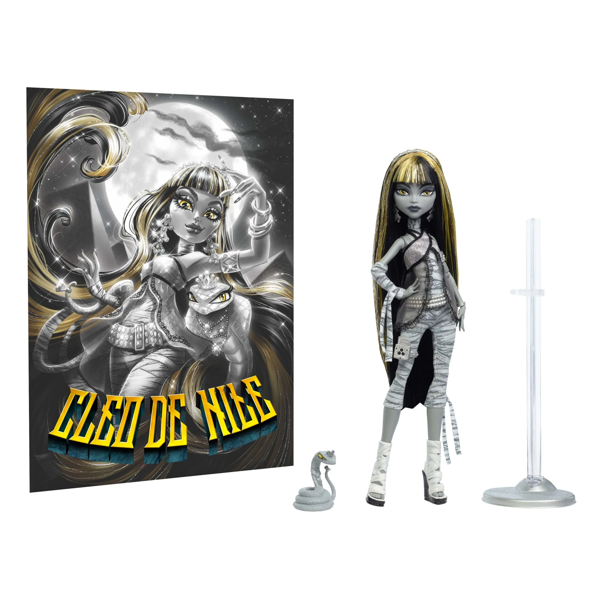 Monster High Reel Drama Cleo De Nile Black And White Reproduction Collector Doll With Poster - Image 6