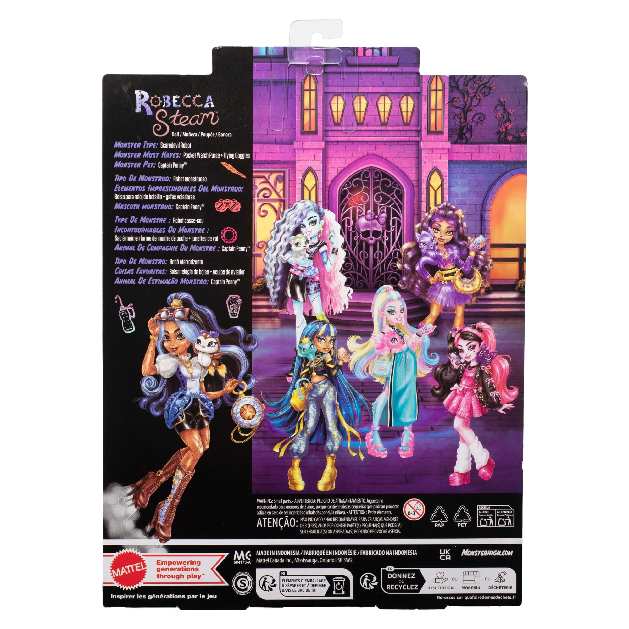 Monster High Muñeca De Moda Robecca Steam Con Blusa Azul Y Botas Propulsoras - Image 2