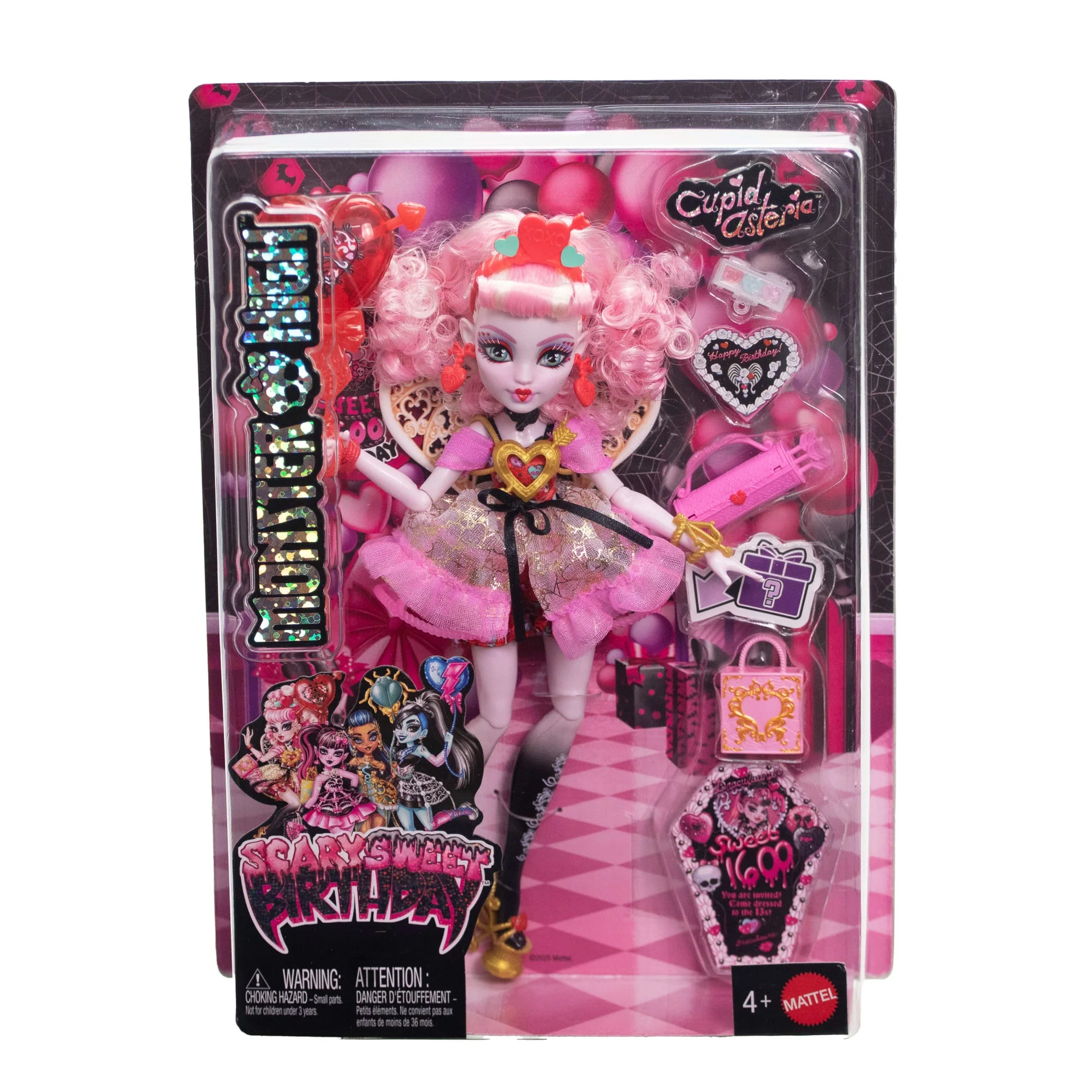 Monster High Scary Sweet Birthday Cupid Asteria-Puppe Im Partykleid Mit Ballon Und Geschenk - Image 6