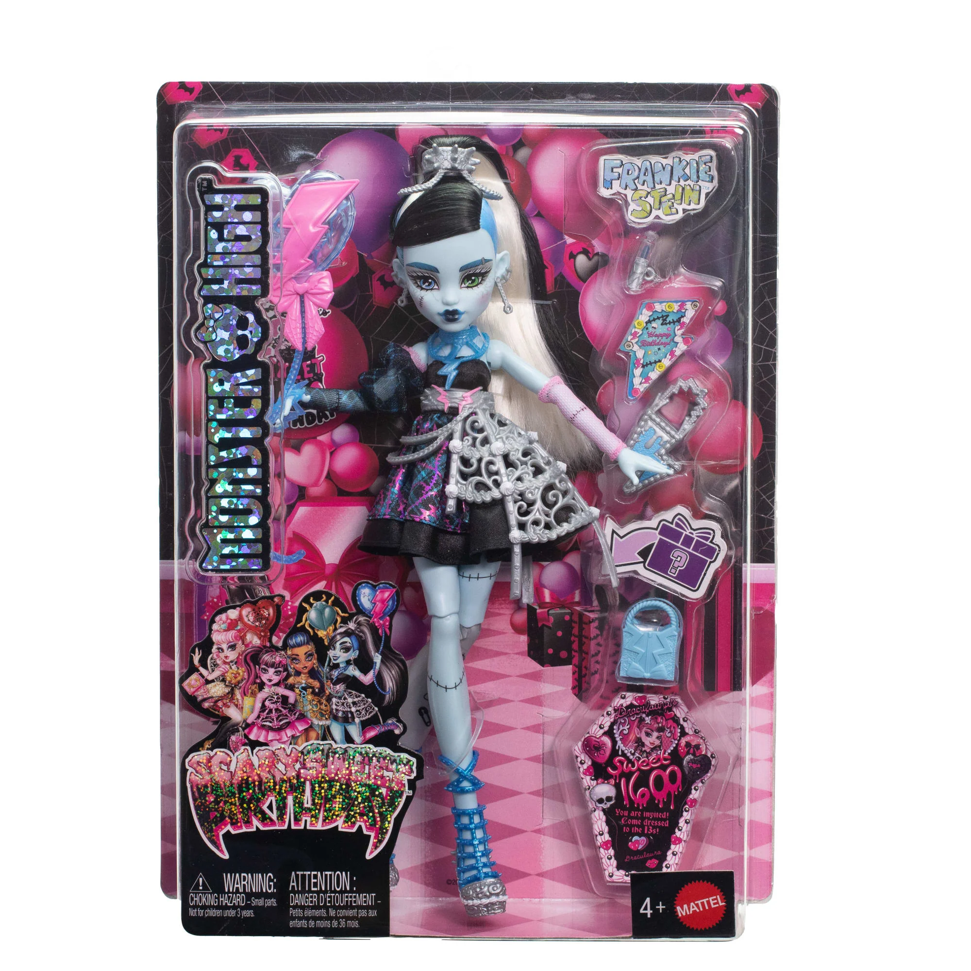 Monster High Scary Sweet Birthday, Bambola Frankie Stein in Abito Da Party Con Palloncino E Regalo - Image 6
