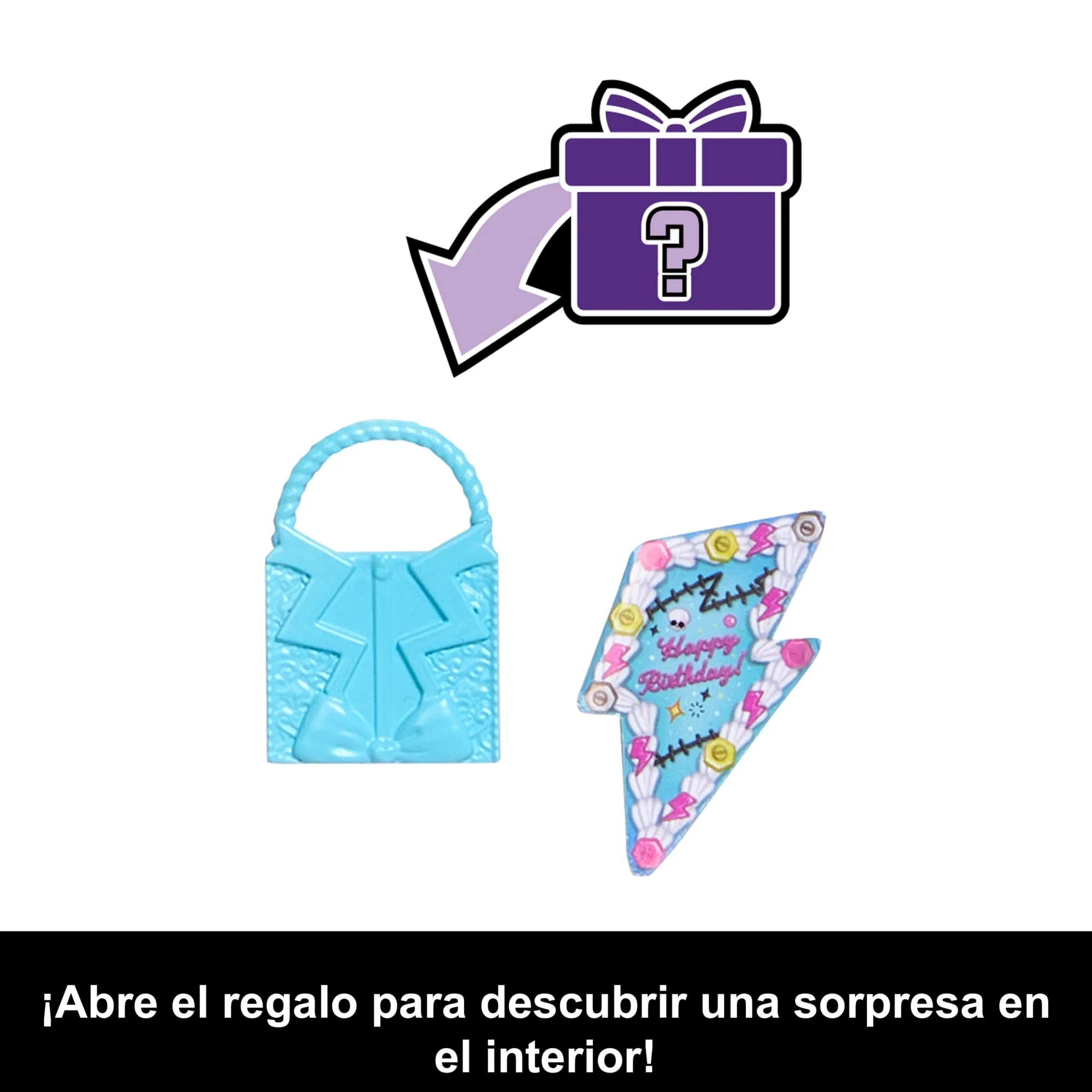 Muñeca Frankie Stein De La Colección Cumplespantos De Monster High Con Vestido De Fiesta, Globo Y Regalo - Image 3