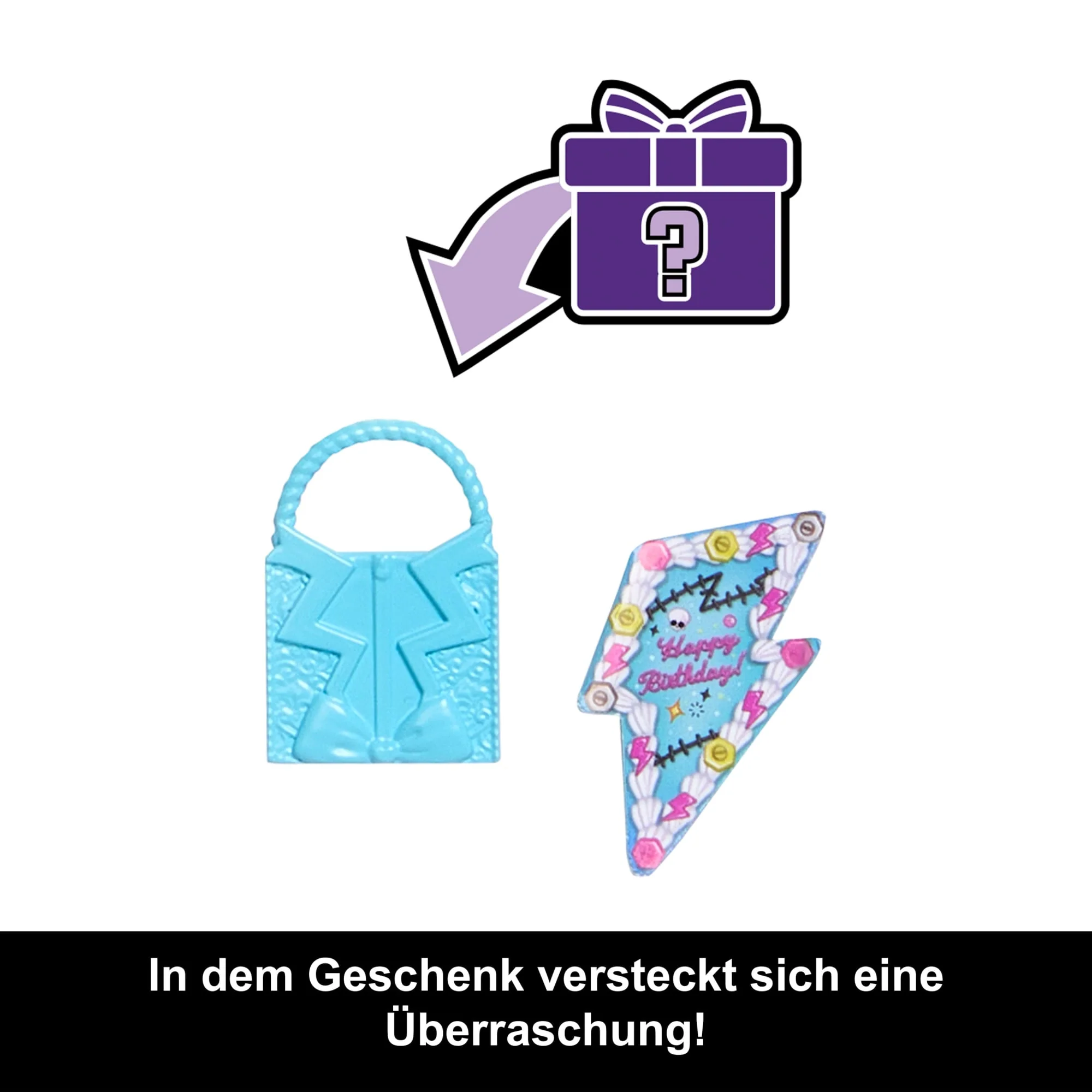 Monster High Scary Sweet Birthday Frankie Stein-Puppe Im Partykleid Mit Ballon Und Geschenk - Image 3