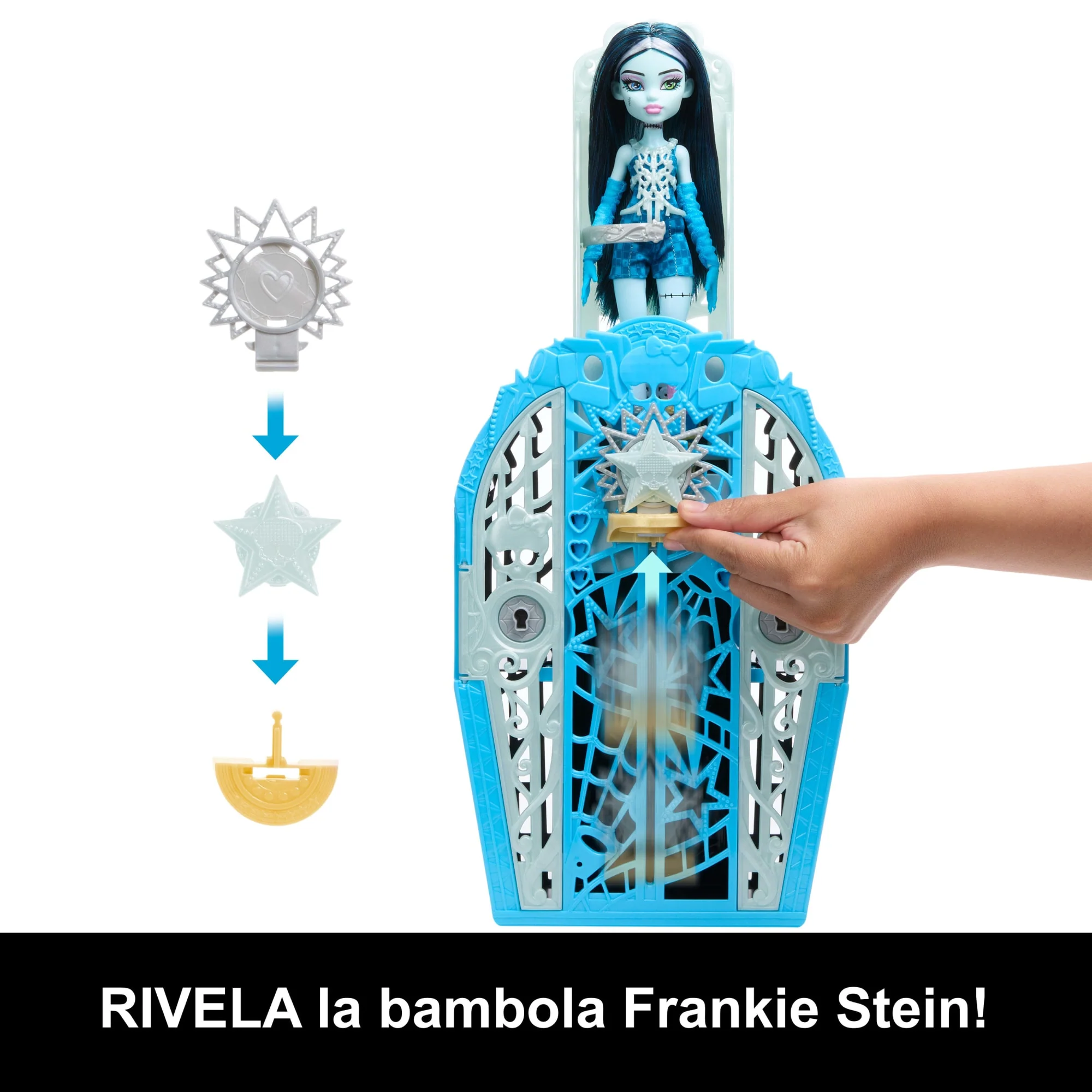 Monster High Segreti Da Brivido I Misteri Di Hauntlywood, Bambola Frankie Stein Con Oltre 19 Sorprese - Image 5