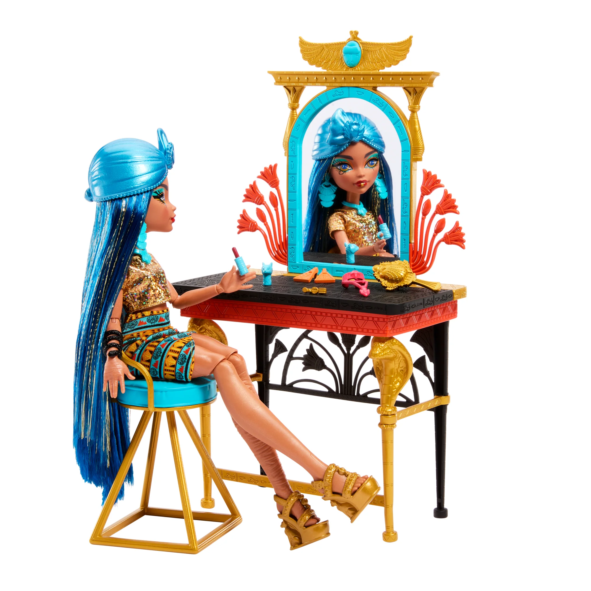 Conjunto Self-Scare Day Con Muñeca De Cleo De Nile De Monster High, Incluye Muebles De Tocador Y Accesorios - Image 4