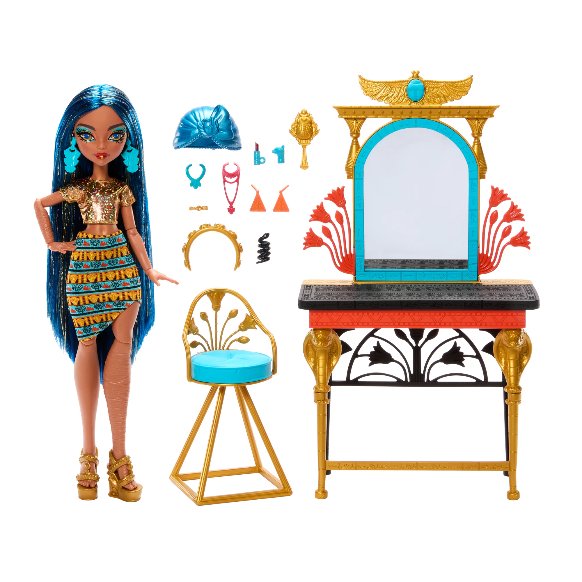 Conjunto Self-Scare Day Con Muñeca De Cleo De Nile De Monster High, Incluye Muebles De Tocador Y Accesorios - Image 6