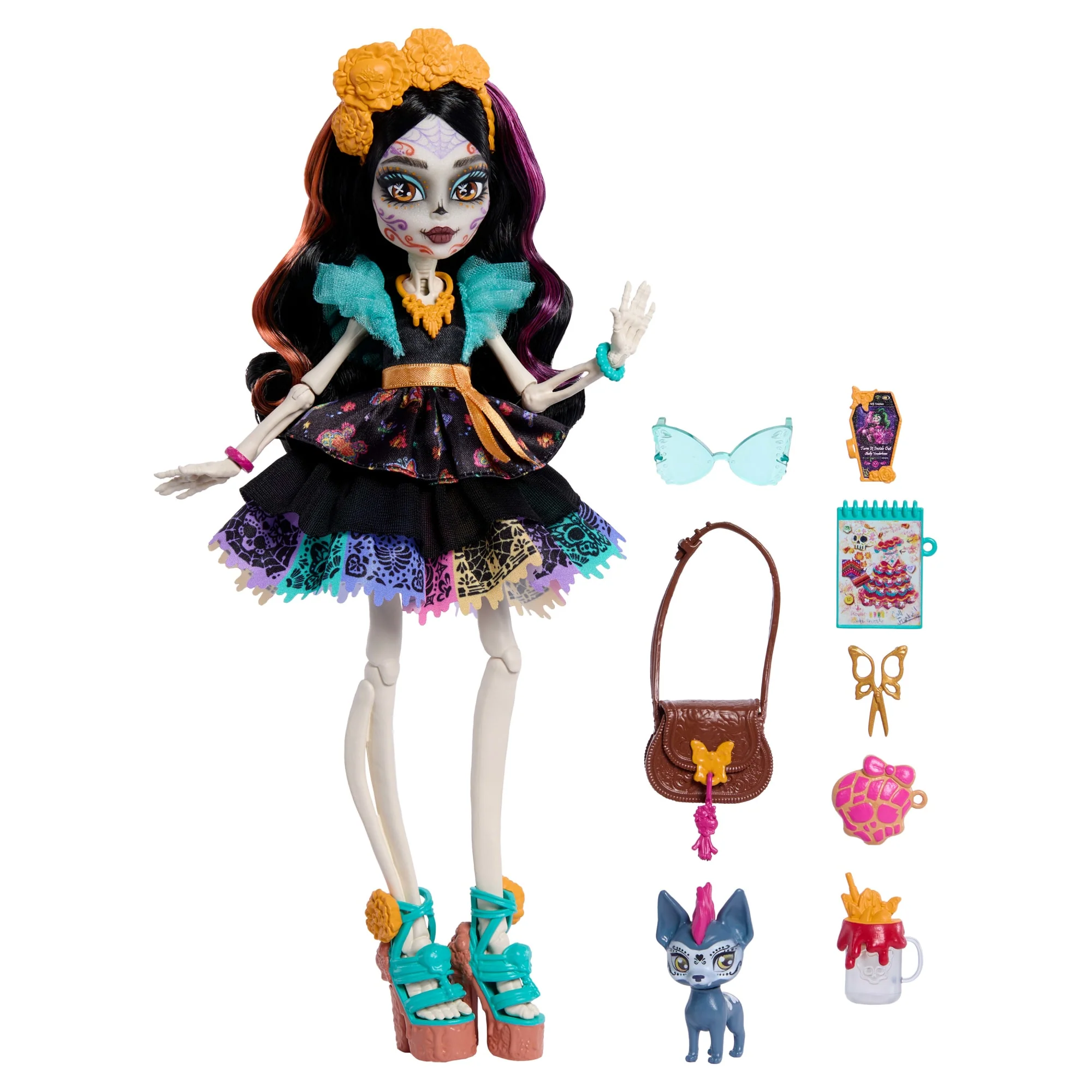 Monster High Skelita Calaveras-Modepuppe in Rüschenkleid Mit Haustier Candelita Und 7 Zubehörteilen - Image 5
