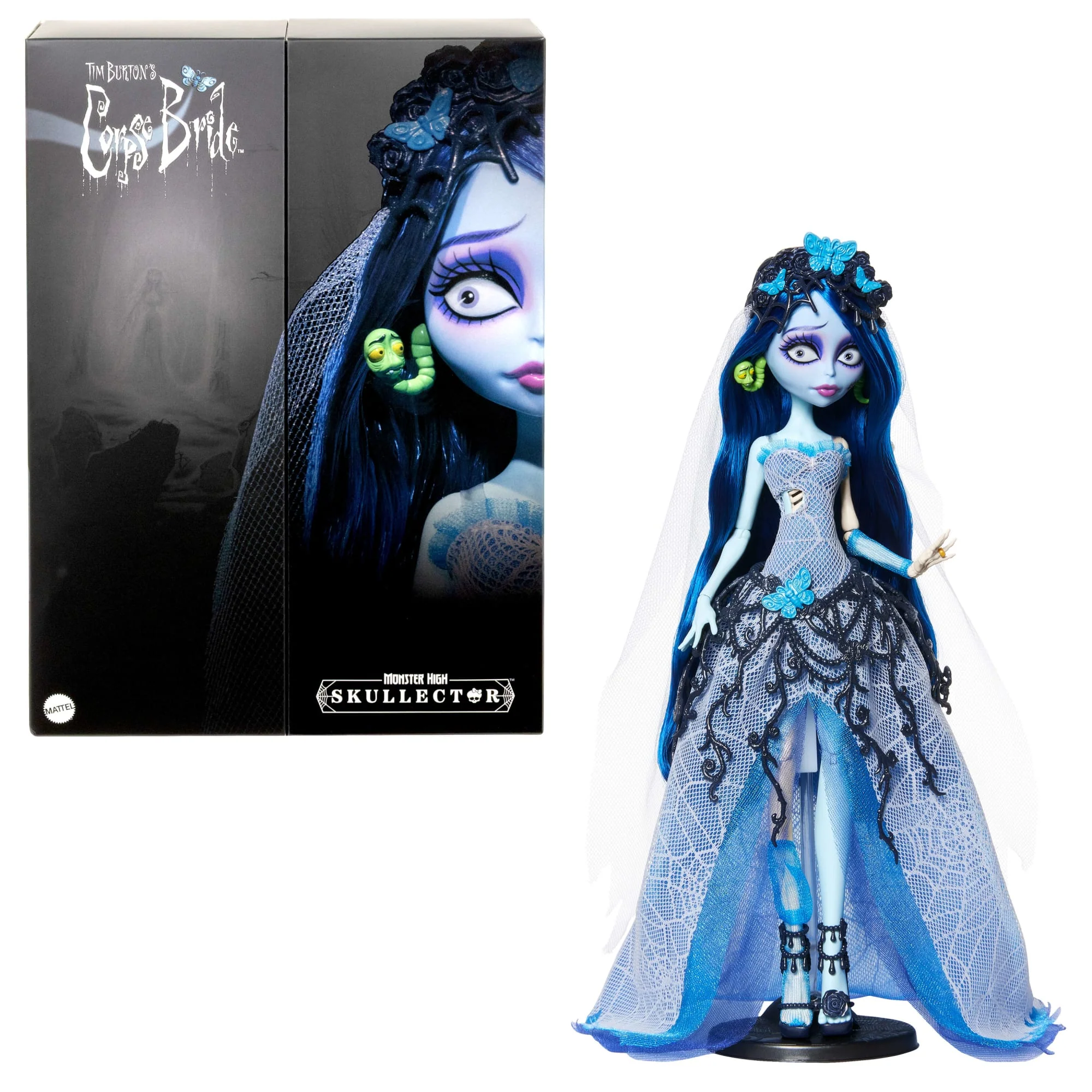 Monster High Skullector Gnijąca panna młoda Lalka kolekcjonerska Emily w gotyckiej sukni ślubnej Zestaw dla kolekcjonerów